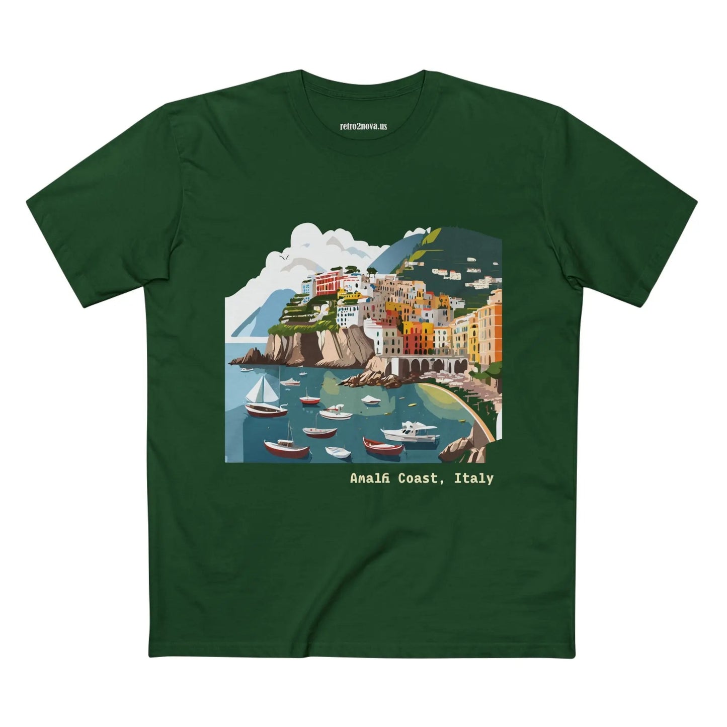 Unisex Premium Cotton Tee With Original Art Design Italy Travel Shirt TT63 Retro2Nova Art Collection