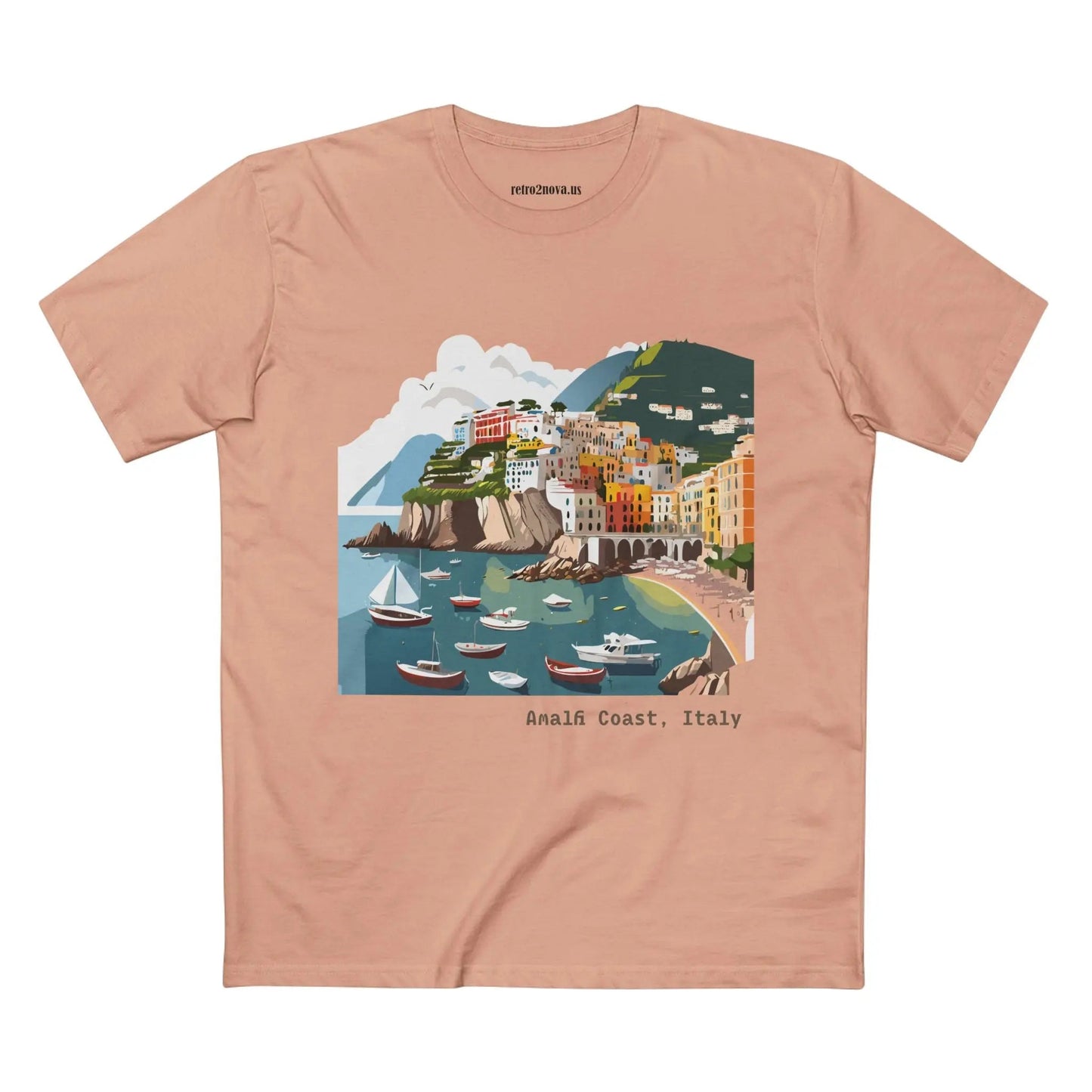 Unisex Premium Cotton Tee With Original Art Design Italy Travel Shirt TT63 Retro2Nova Art Collection