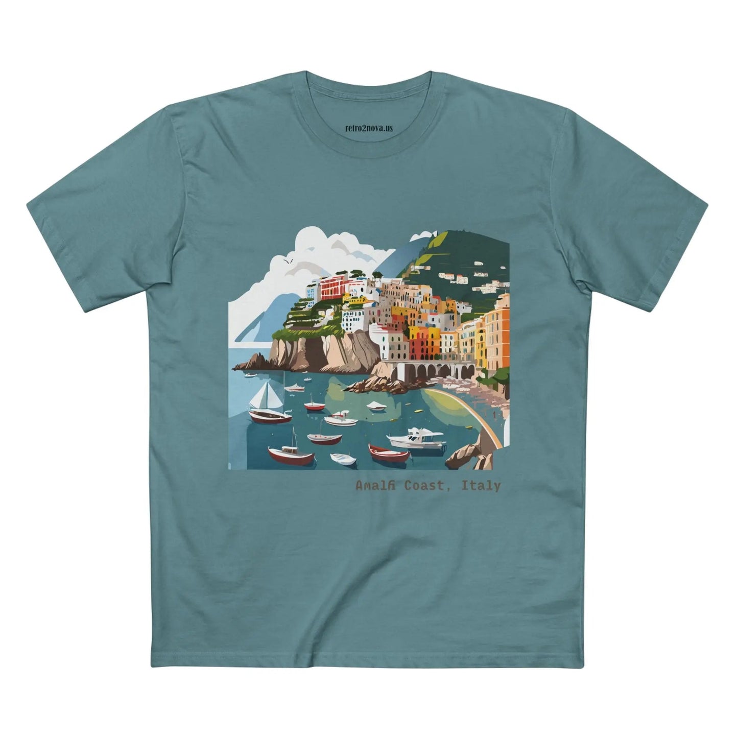 Unisex Premium Cotton Tee With Original Art Design Italy Travel Shirt TT63 Retro2Nova Art Collection