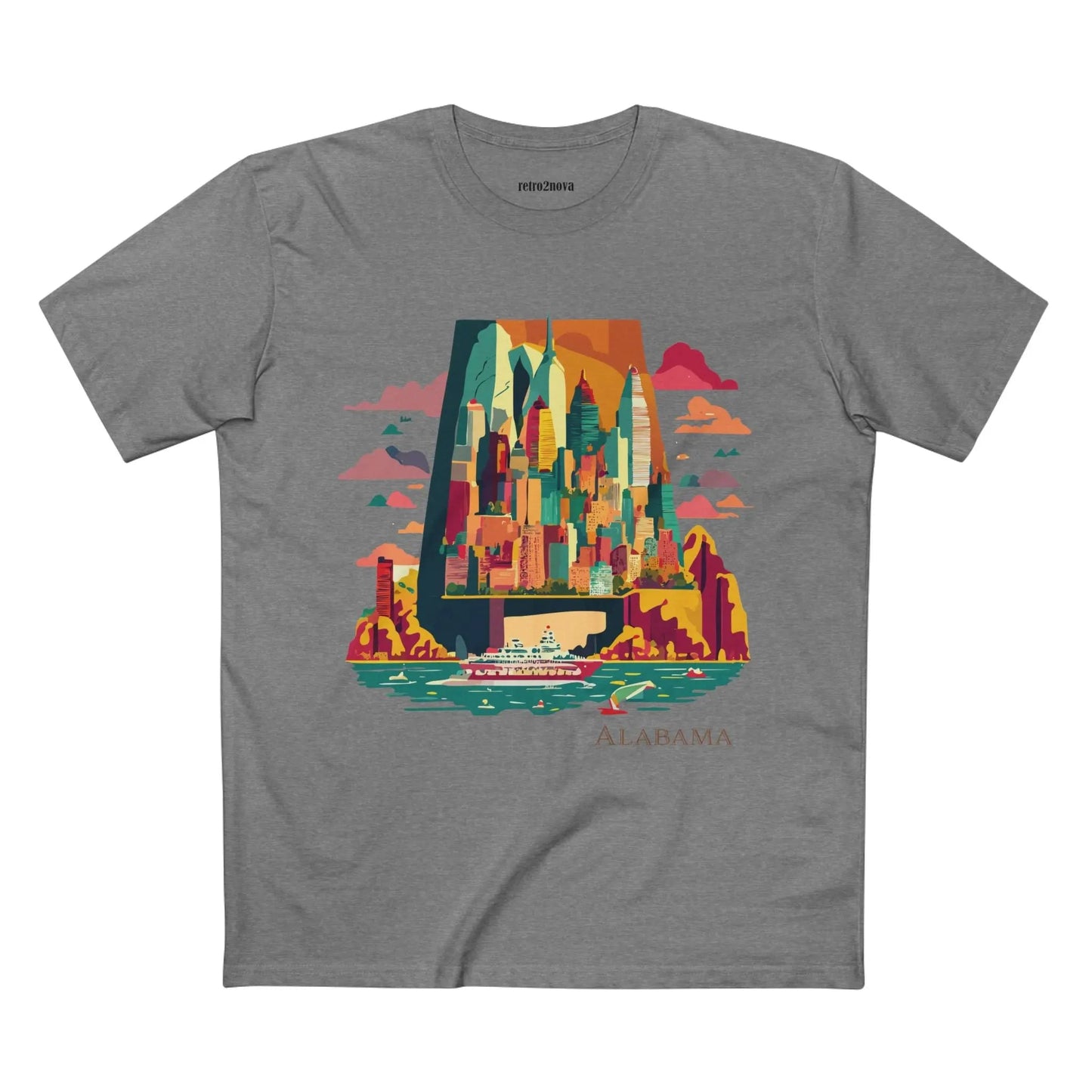 Alabama State Shirt Unisex Premium Cotton Tee With Original Retro Art Design Retro2Nova