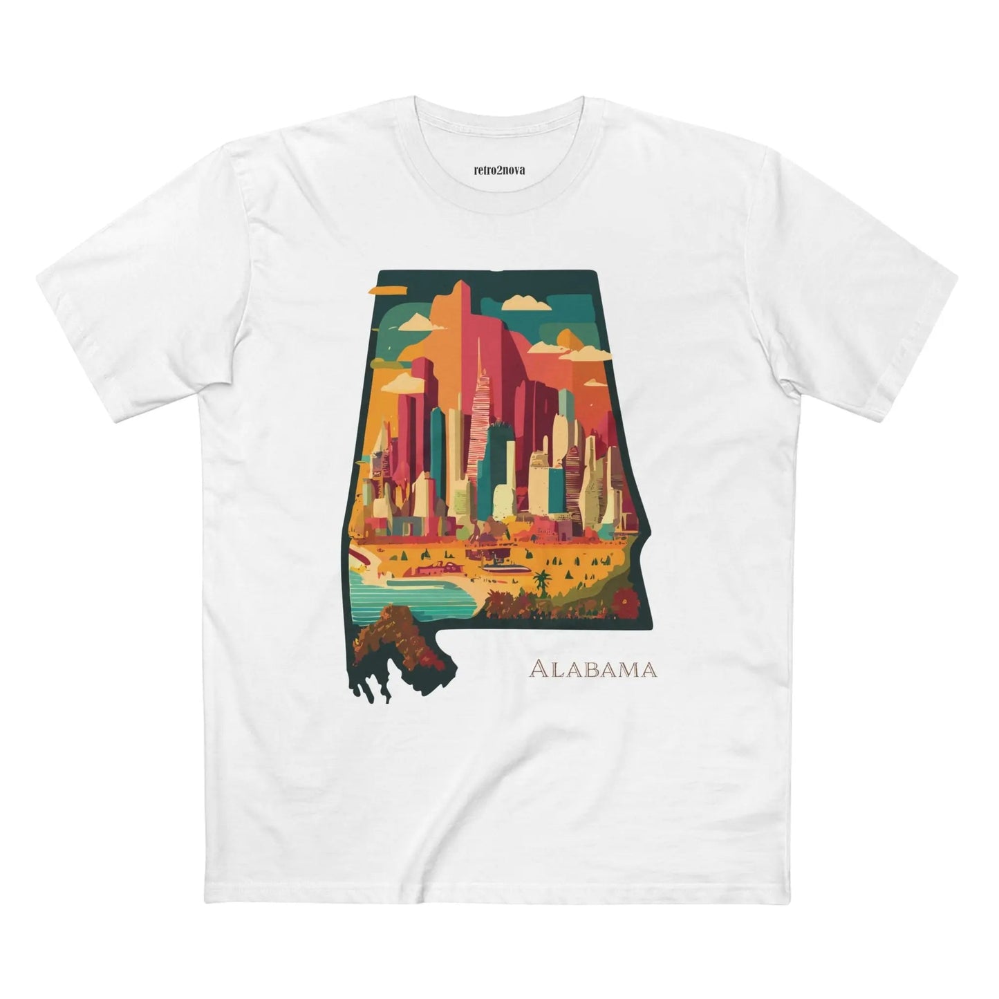 Alabama State Shirt Unisex Premium Cotton Staple Tee With Original Art Design Retro Style