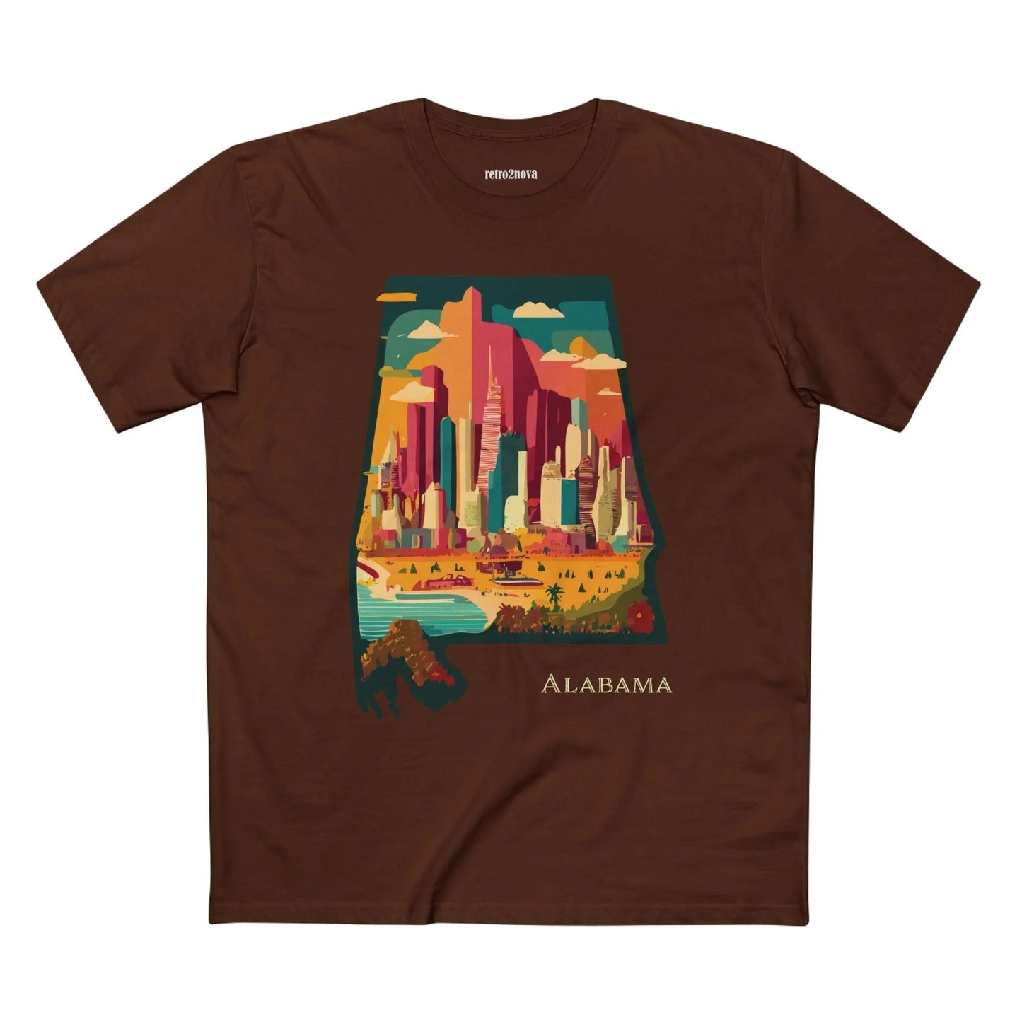 Alabama State Shirt Unisex Premium Cotton Staple Tee With Original Art Design Retro Style
