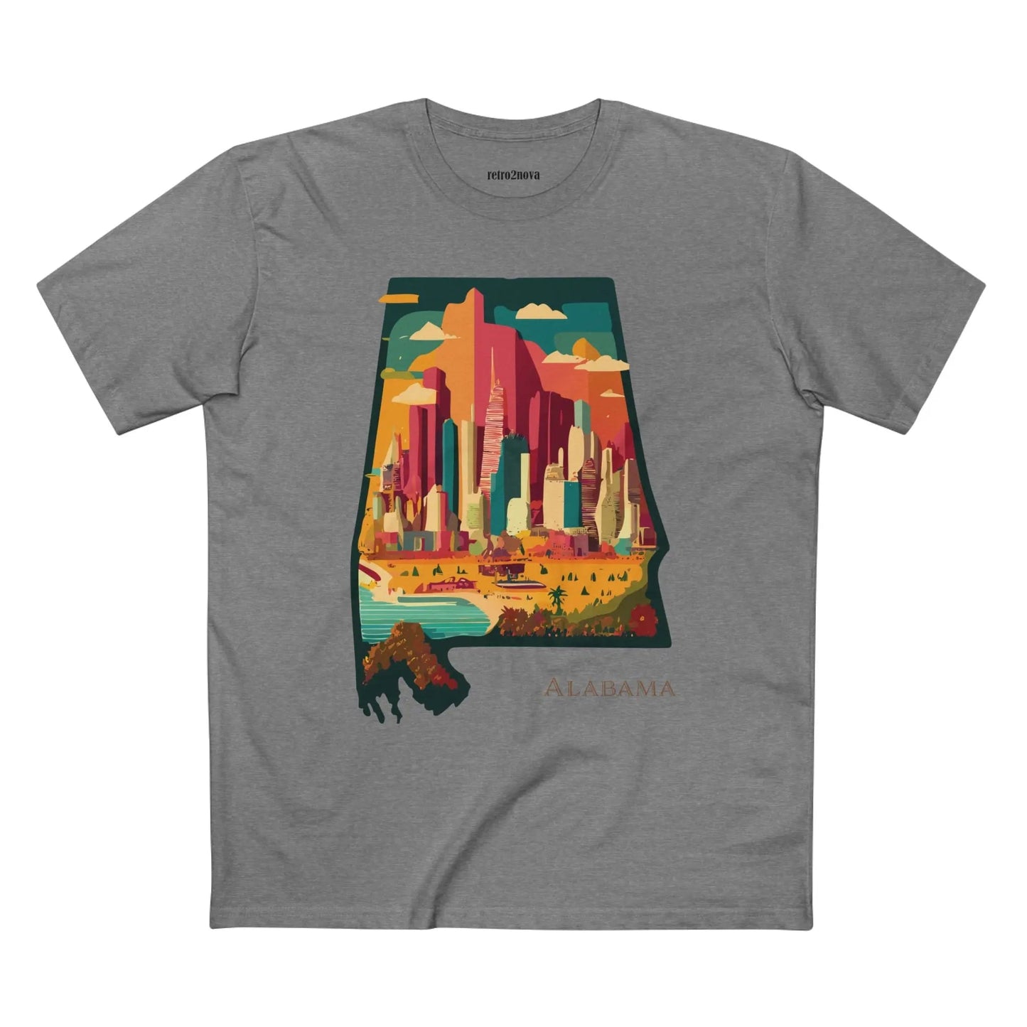 Alabama State Shirt Unisex Premium Cotton Staple Tee With Original Art Design Retro Style