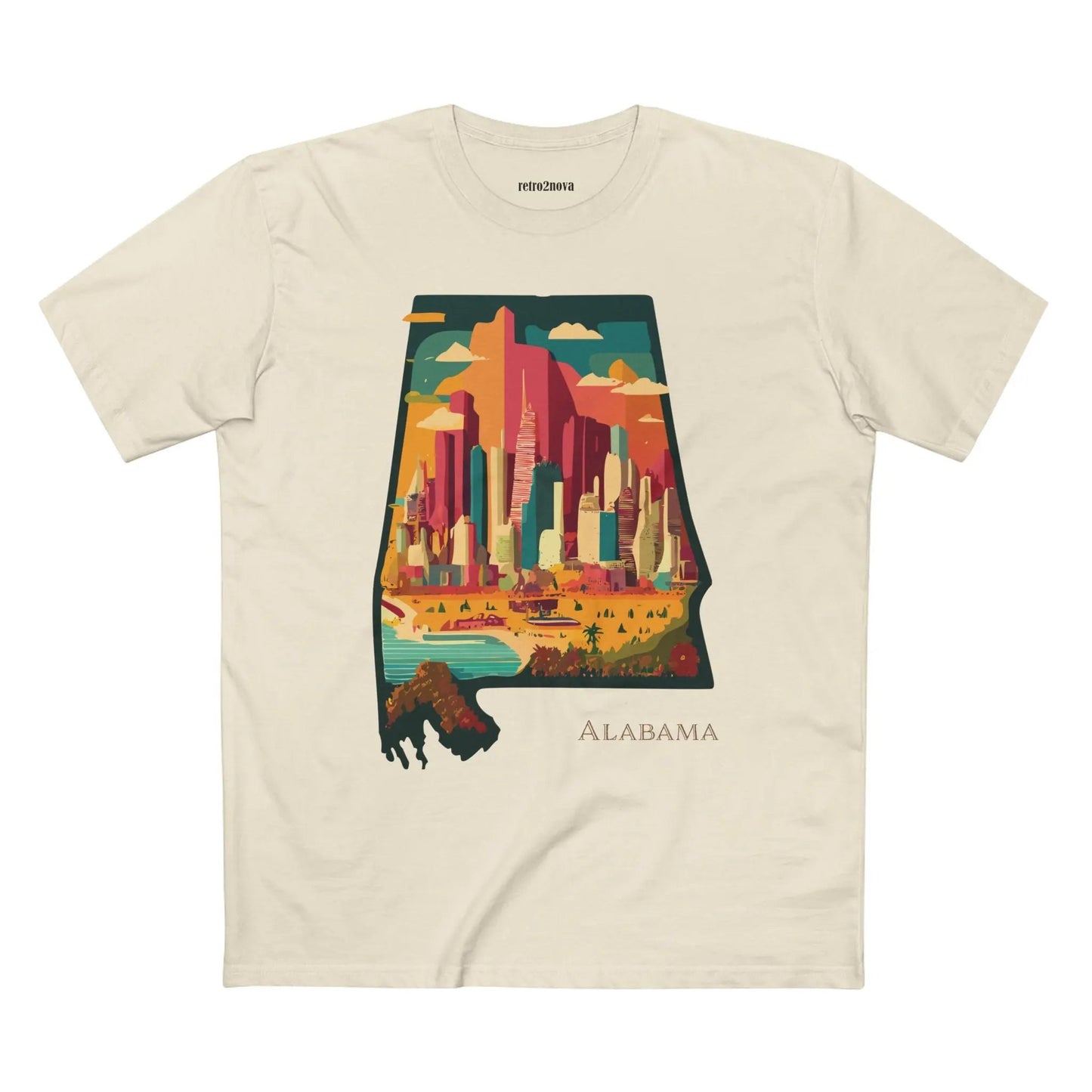 Alabama State Shirt Unisex Premium Cotton Staple Tee With Original Art Design Retro Style