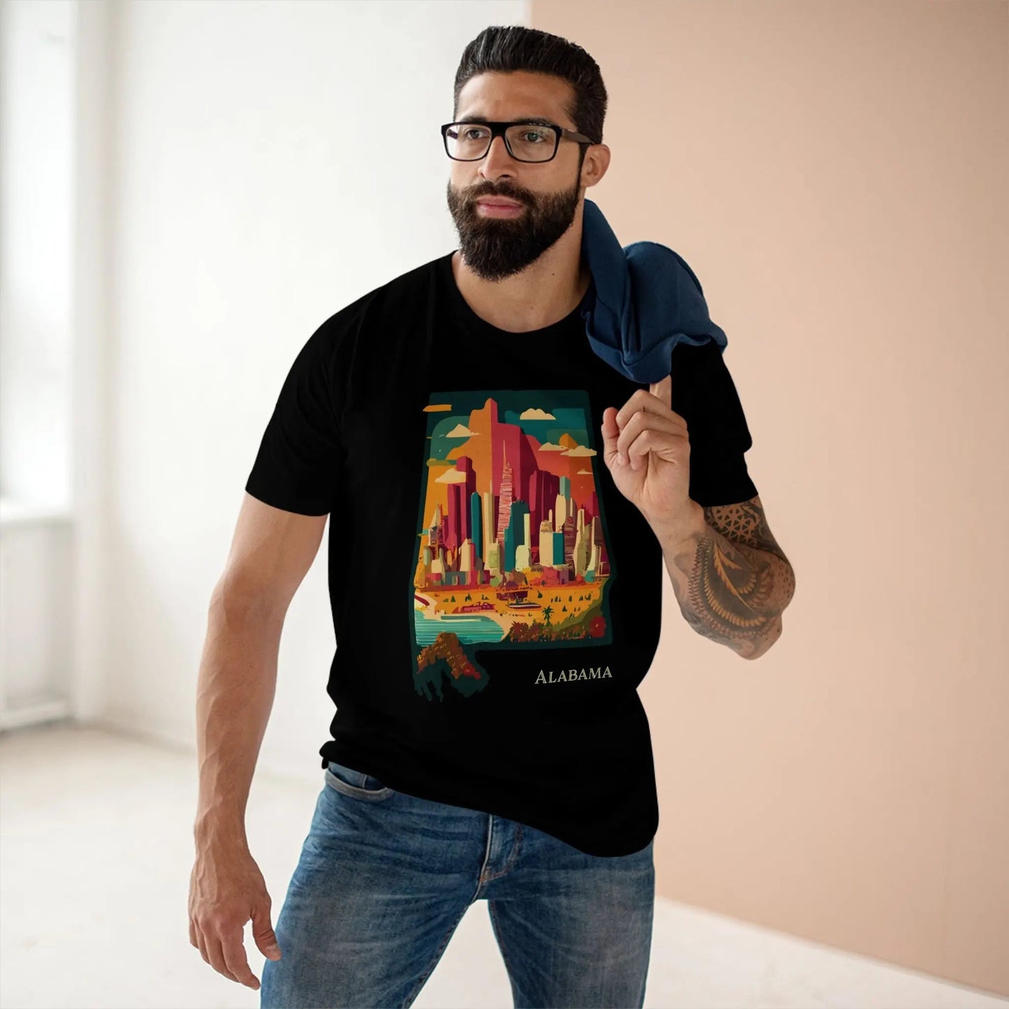 Alabama State Shirt Unisex Premium Cotton Staple Tee With Original Art Design Retro Style