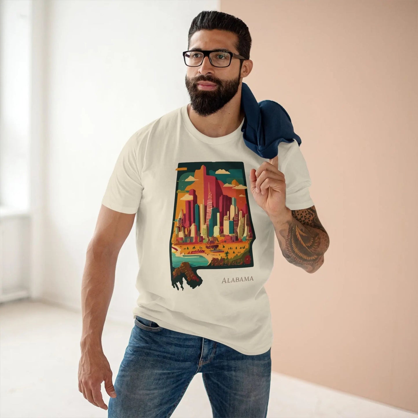 Alabama State Shirt Unisex Premium Cotton Staple Tee With Original Art Design Retro Style