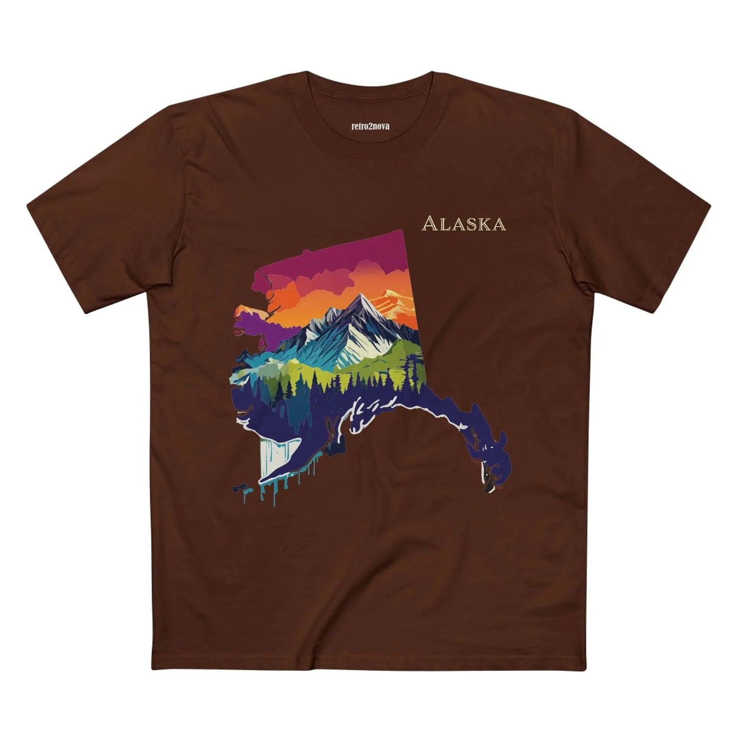 Alaska State Shirt Unisex Premium Cotton Tee Original Art Design Retro2Nova Art Collection