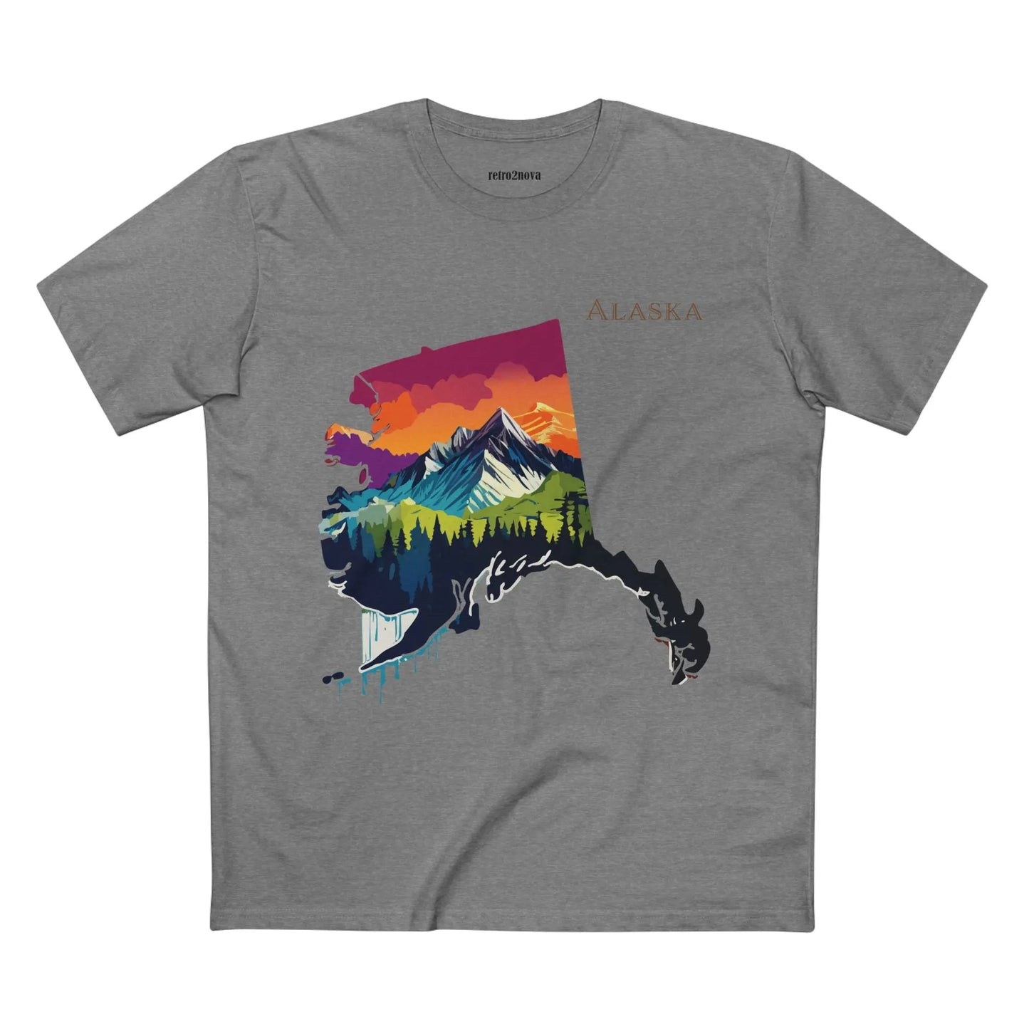 Alaska State Shirt Unisex Premium Cotton Tee Original Art Design Retro2Nova Art Collection