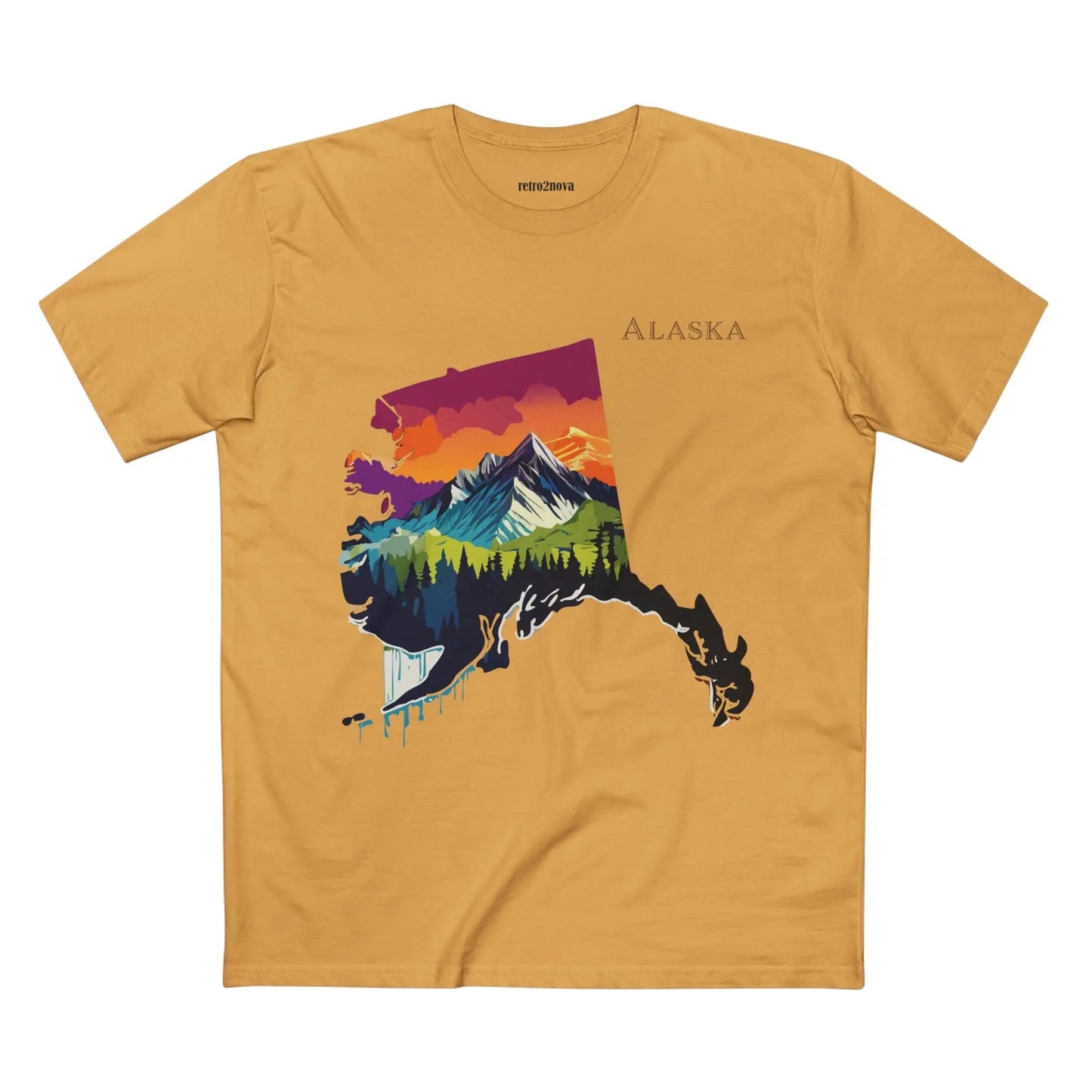 Alaska State Shirt Unisex Premium Cotton Tee Original Art Design Retro2Nova Art Collection