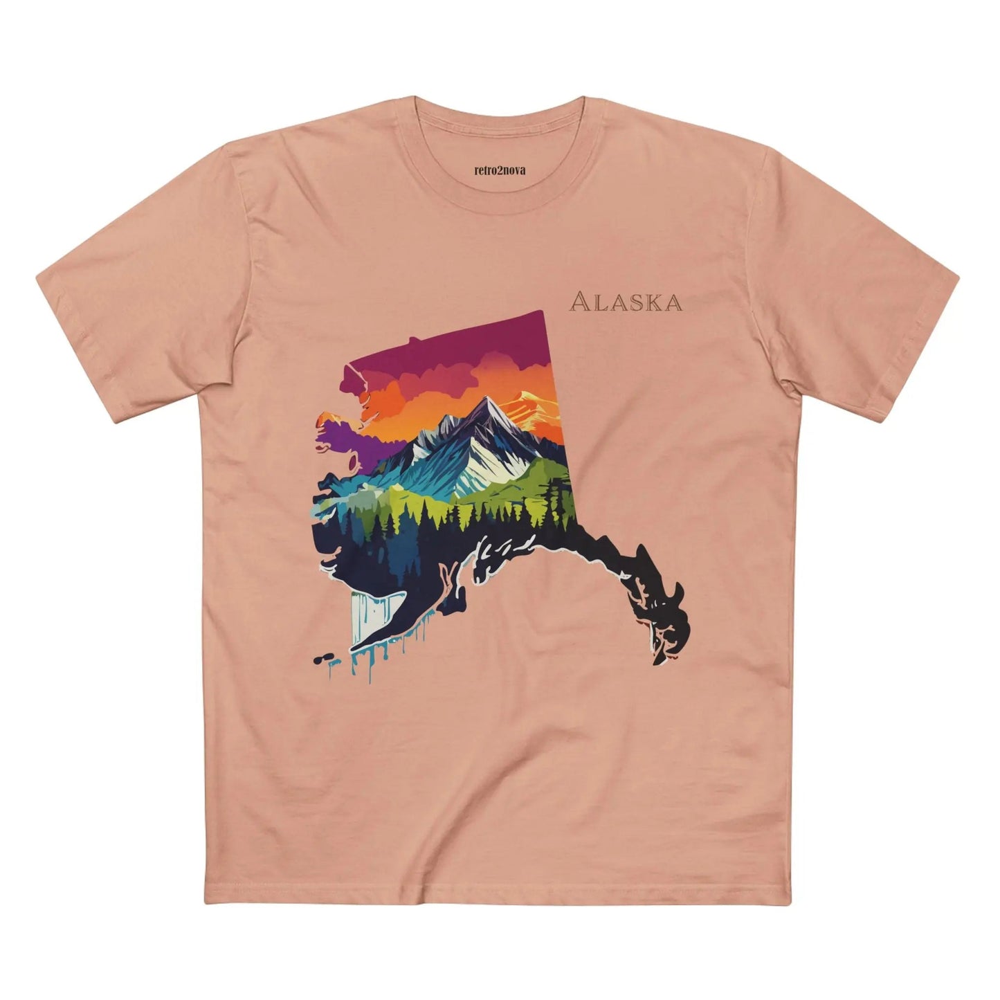 Alaska State Shirt Unisex Premium Cotton Tee Original Art Design Retro2Nova Art Collection
