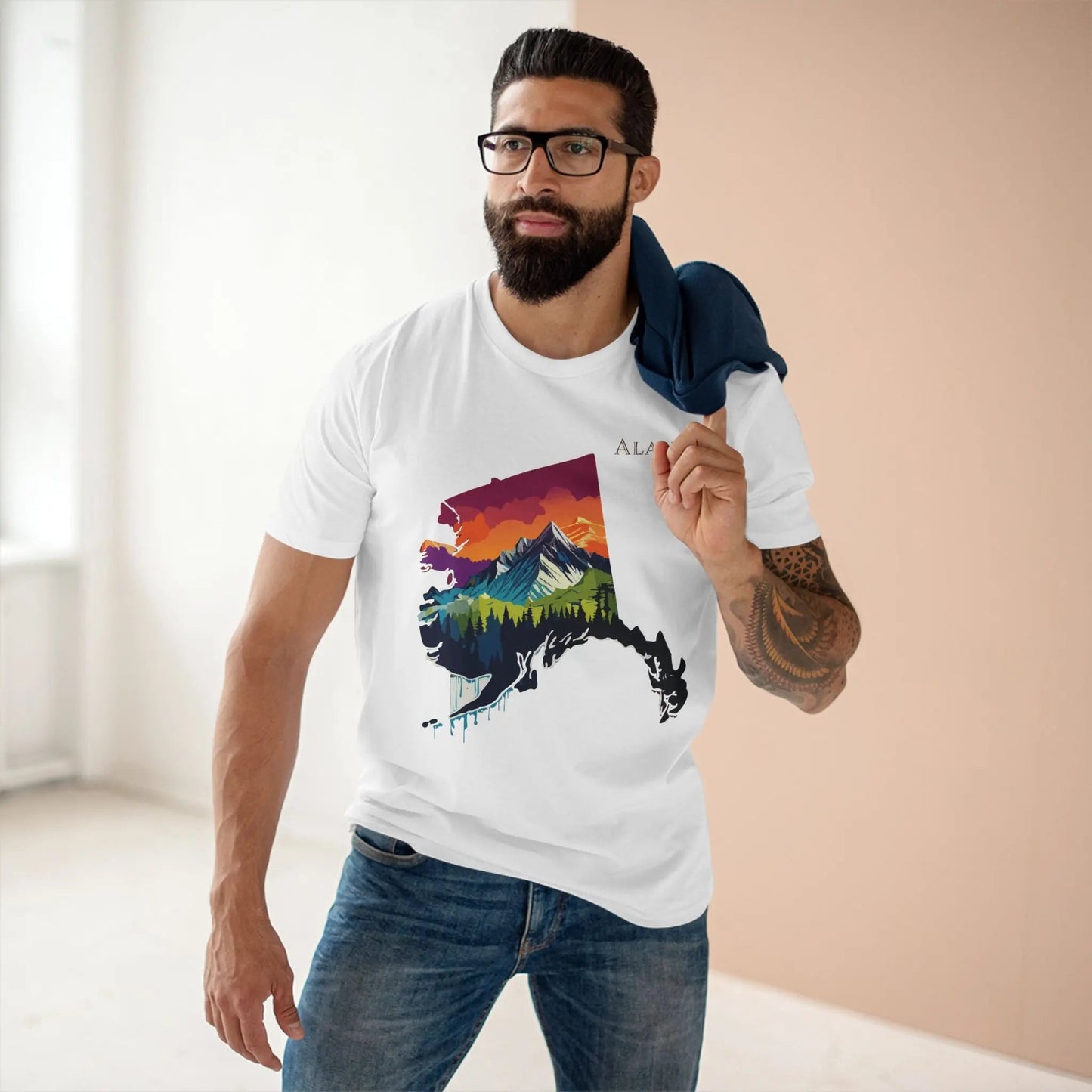 Alaska State Shirt Unisex Premium Cotton Tee Original Art Design Retro2Nova Art Collection