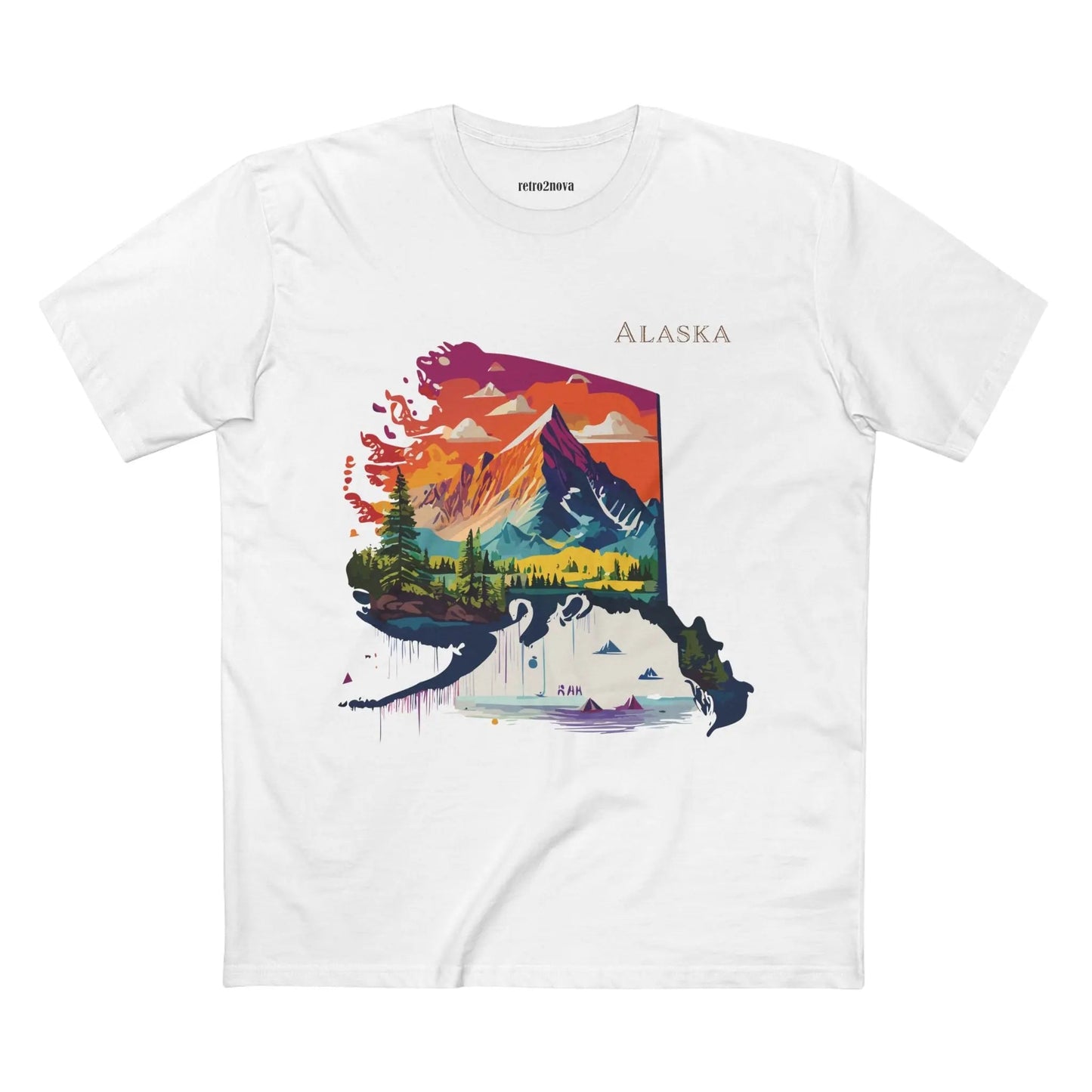 Alaska State Shirt Unisex Premium Cotton Tee With Original Art Design By Retro2Nova