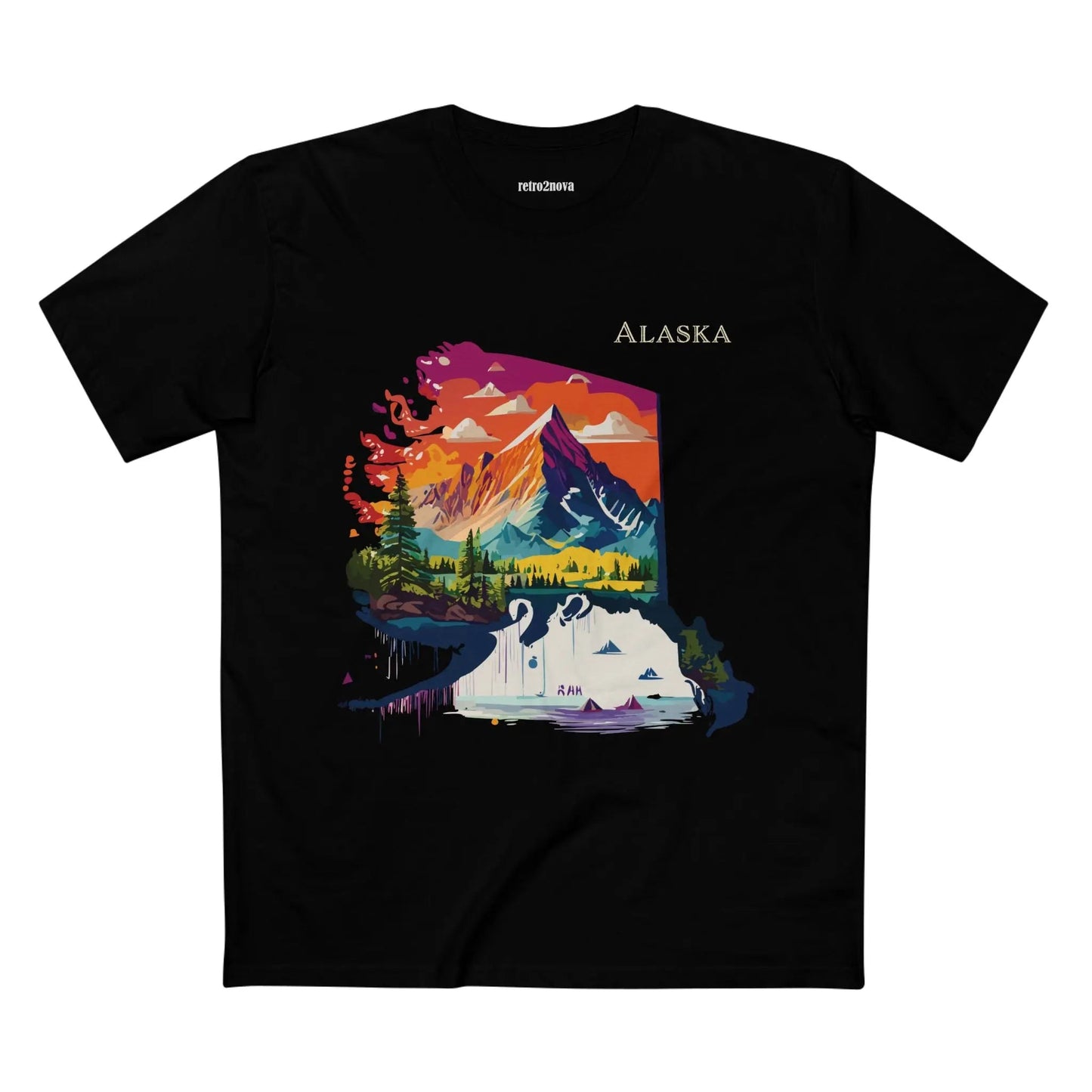 Alaska State Shirt Unisex Premium Cotton Tee With Original Art Design By Retro2Nova