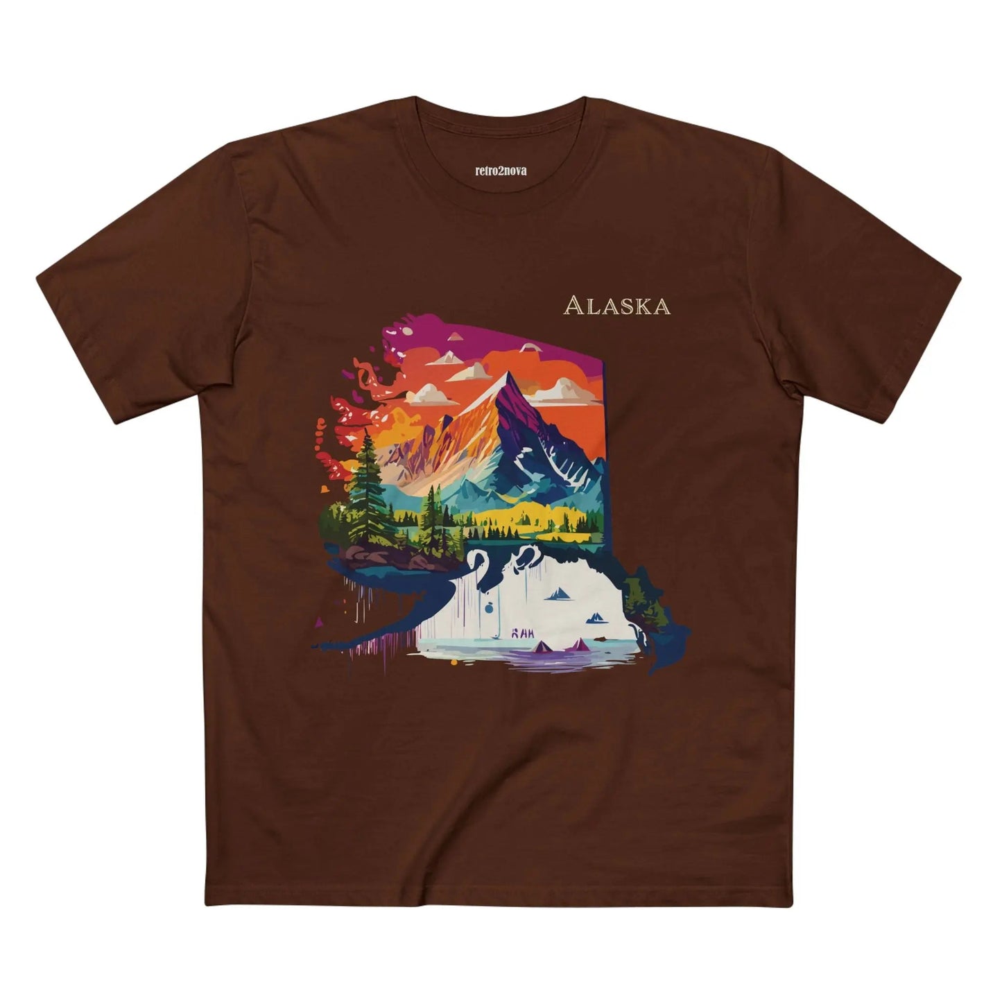 Alaska State Shirt Unisex Premium Cotton Tee With Original Art Design By Retro2Nova