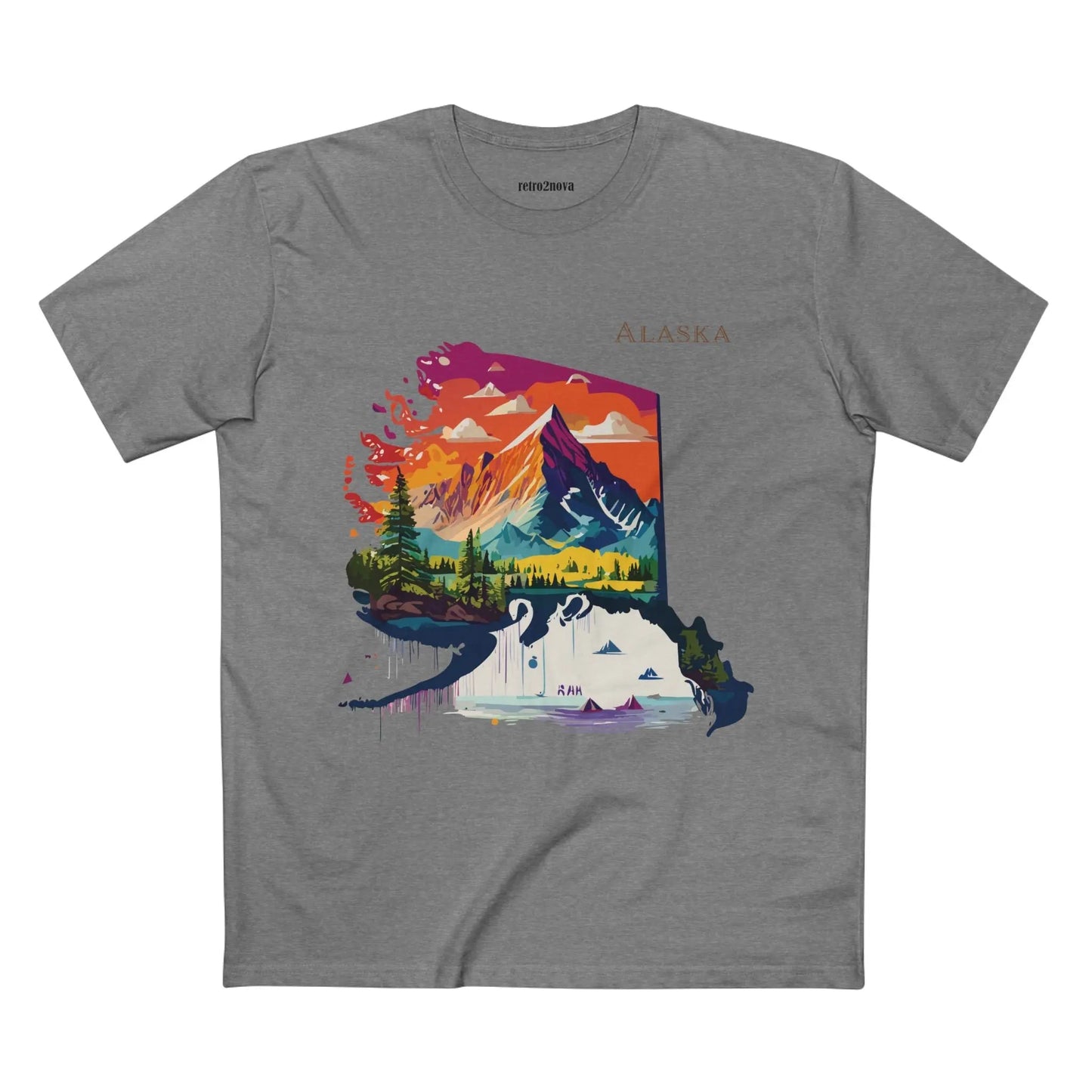 Alaska State Shirt Unisex Premium Cotton Tee With Original Art Design By Retro2Nova