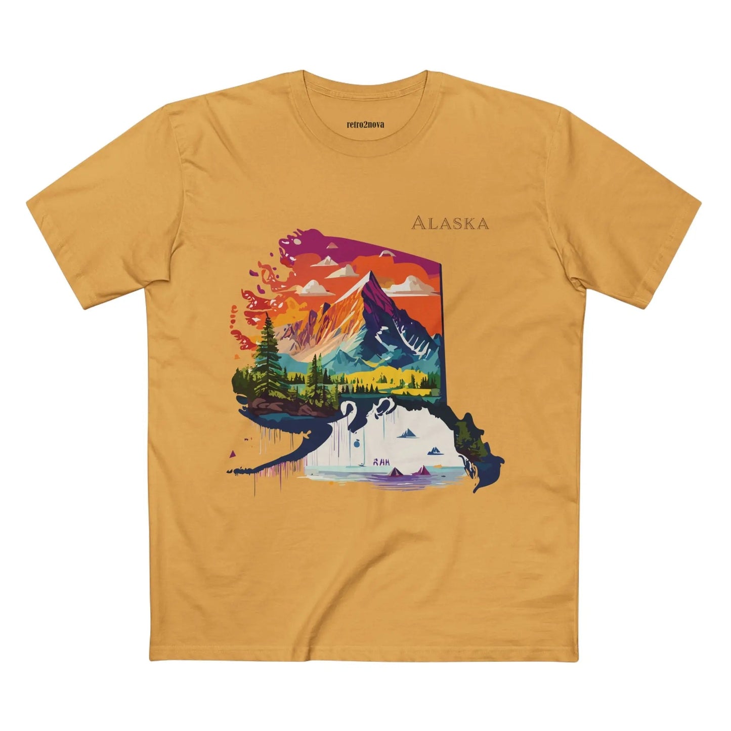 Alaska State Shirt Unisex Premium Cotton Tee With Original Art Design By Retro2Nova
