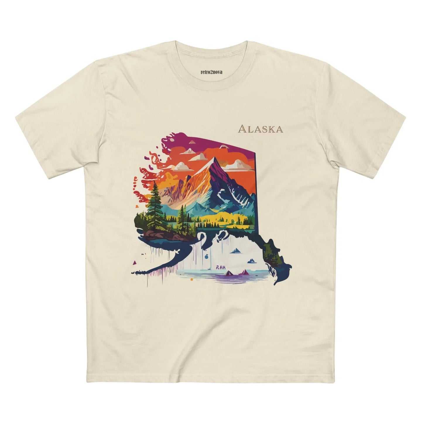 Alaska State Shirt Unisex Premium Cotton Tee With Original Art Design By Retro2Nova