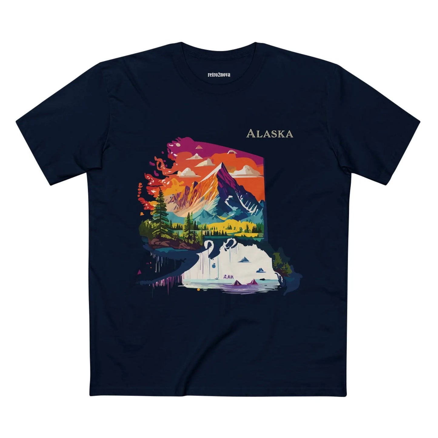 Alaska State Shirt Unisex Premium Cotton Tee With Original Art Design By Retro2Nova