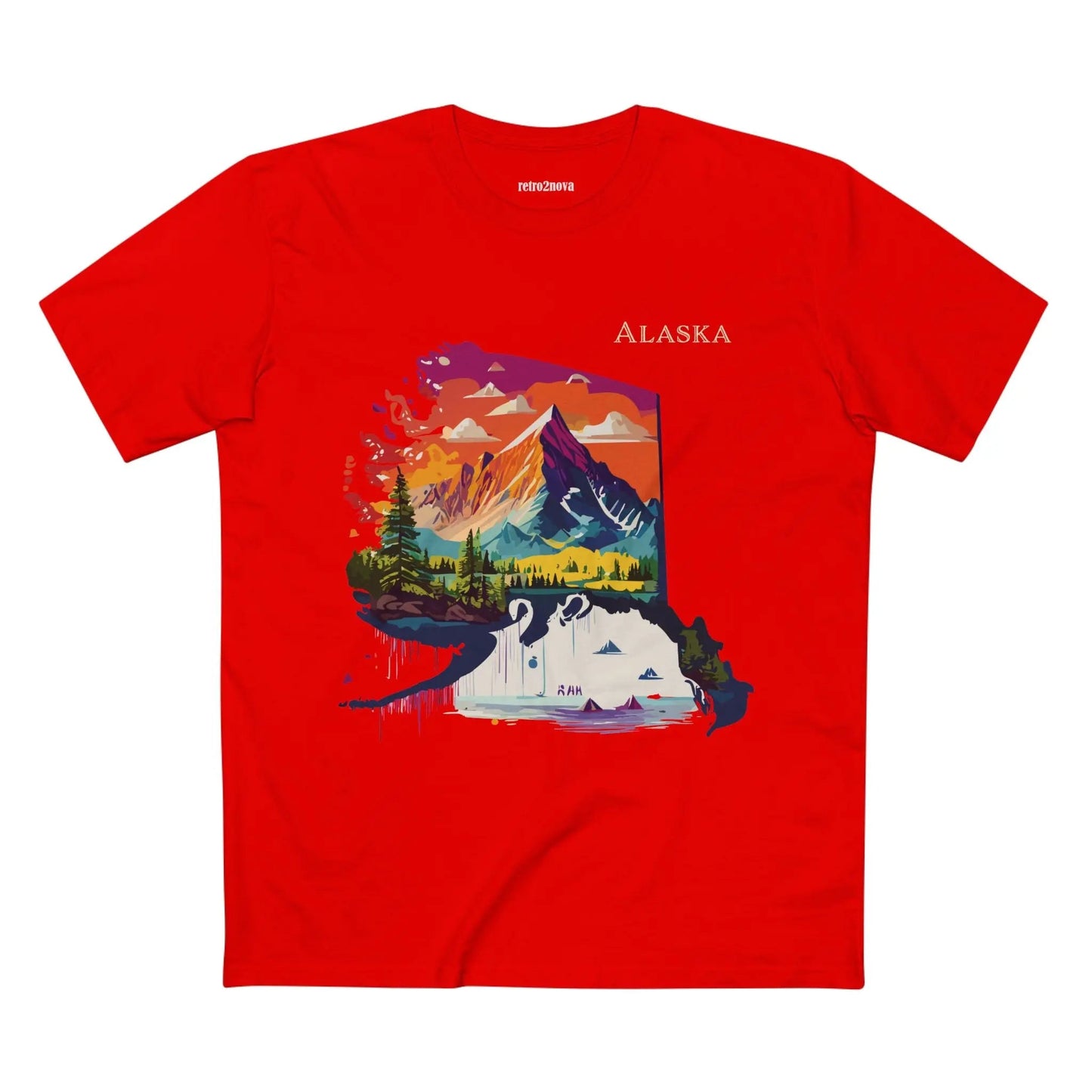 Alaska State Shirt Unisex Premium Cotton Tee With Original Art Design By Retro2Nova
