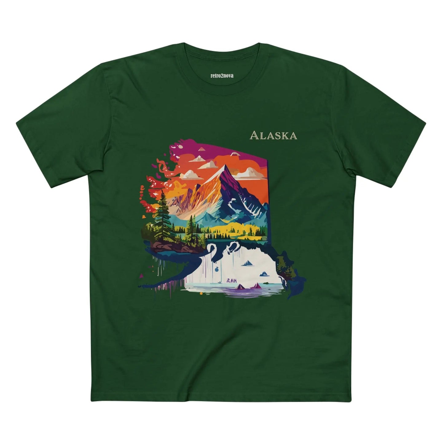 Alaska State Shirt Unisex Premium Cotton Tee With Original Art Design By Retro2Nova
