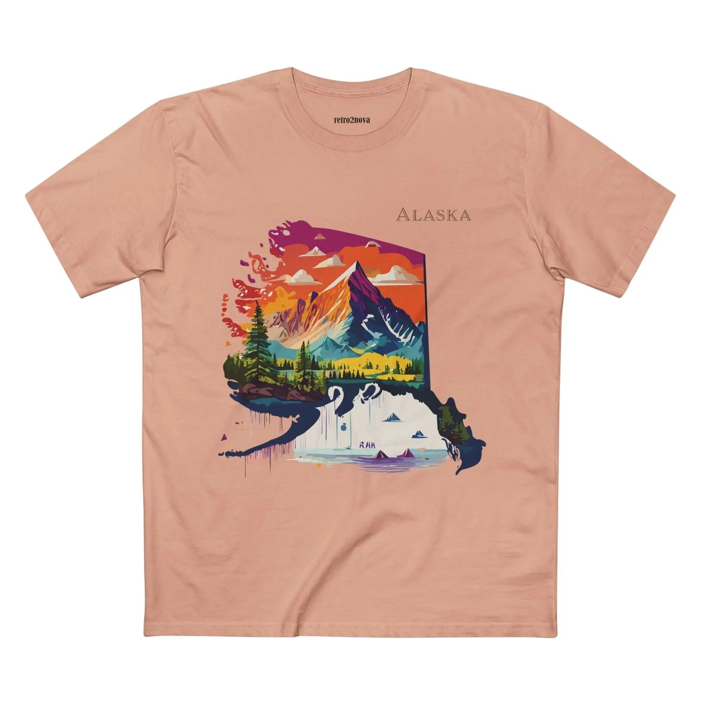 Alaska State Shirt Unisex Premium Cotton Tee With Original Art Design By Retro2Nova