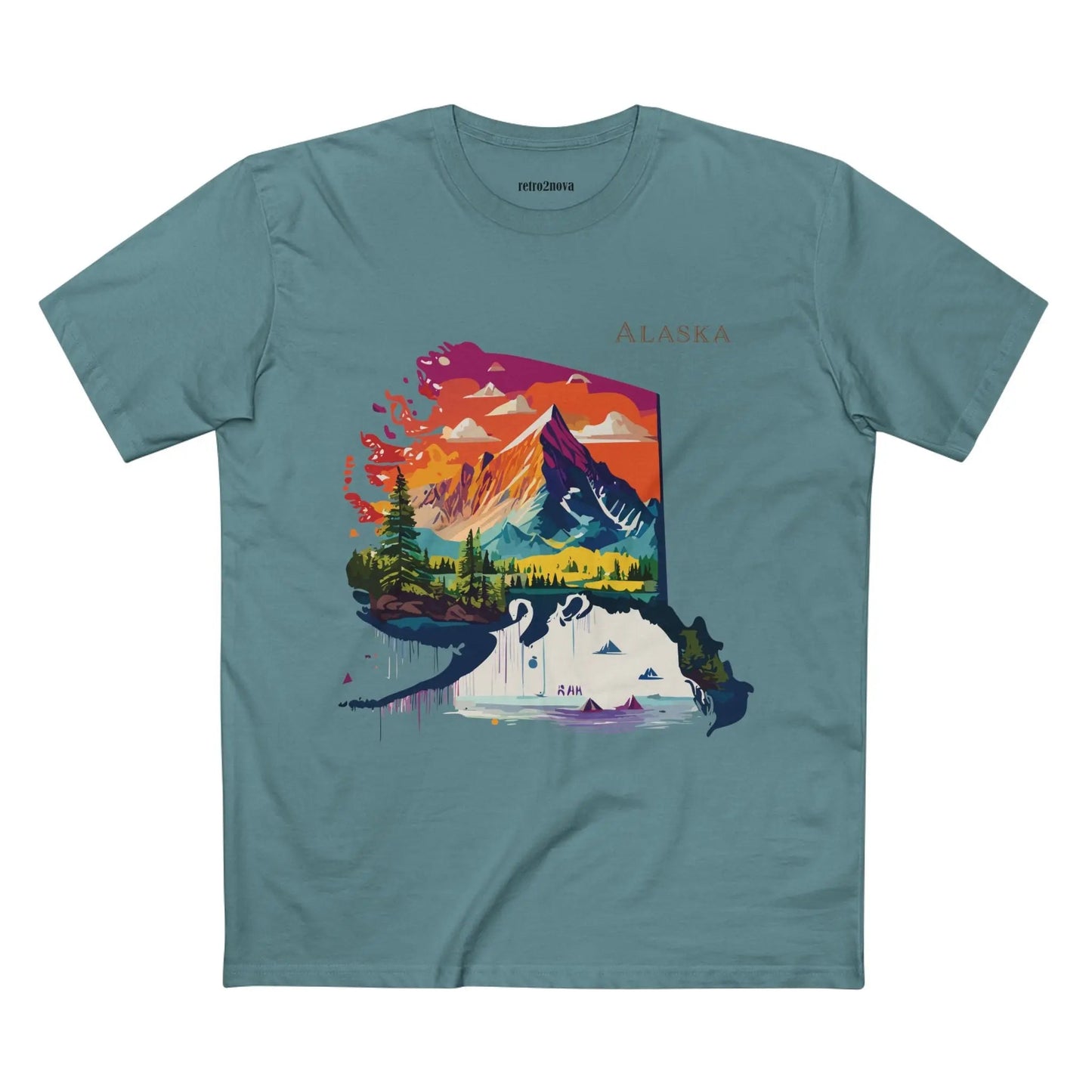 Alaska State Shirt Unisex Premium Cotton Tee With Original Art Design By Retro2Nova