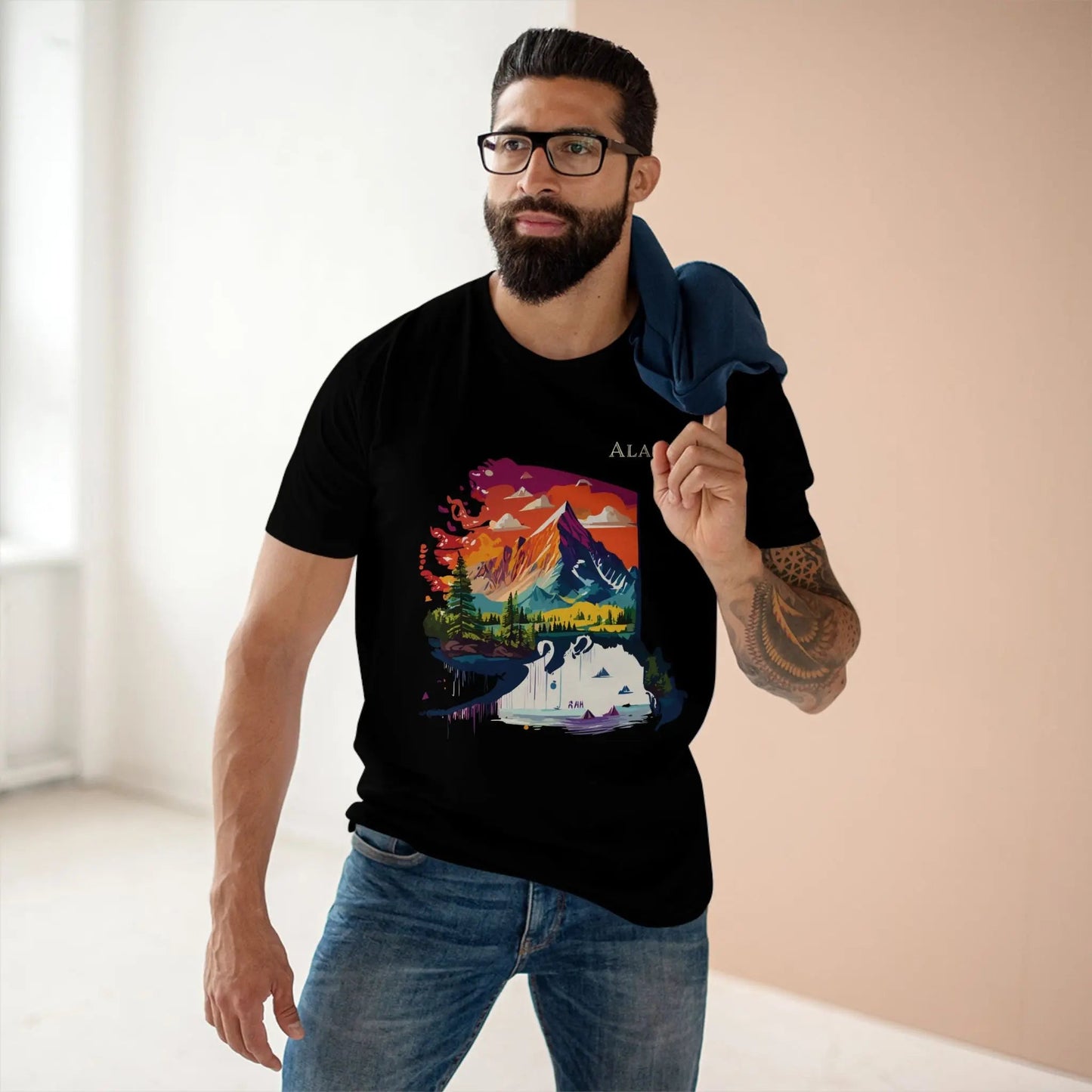 Alaska State Shirt Unisex Premium Cotton Tee With Original Art Design By Retro2Nova