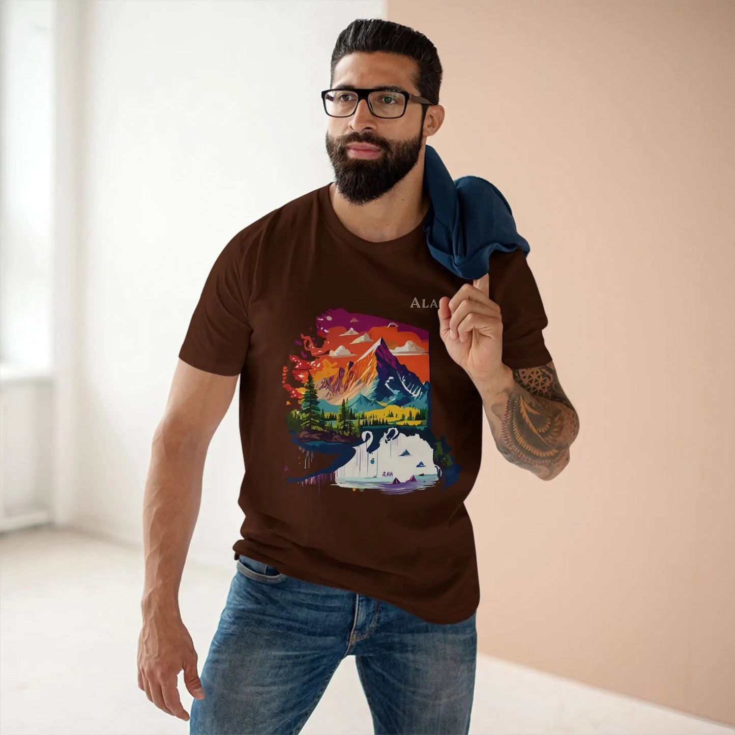 Alaska State Shirt Unisex Premium Cotton Tee With Original Art Design By Retro2Nova