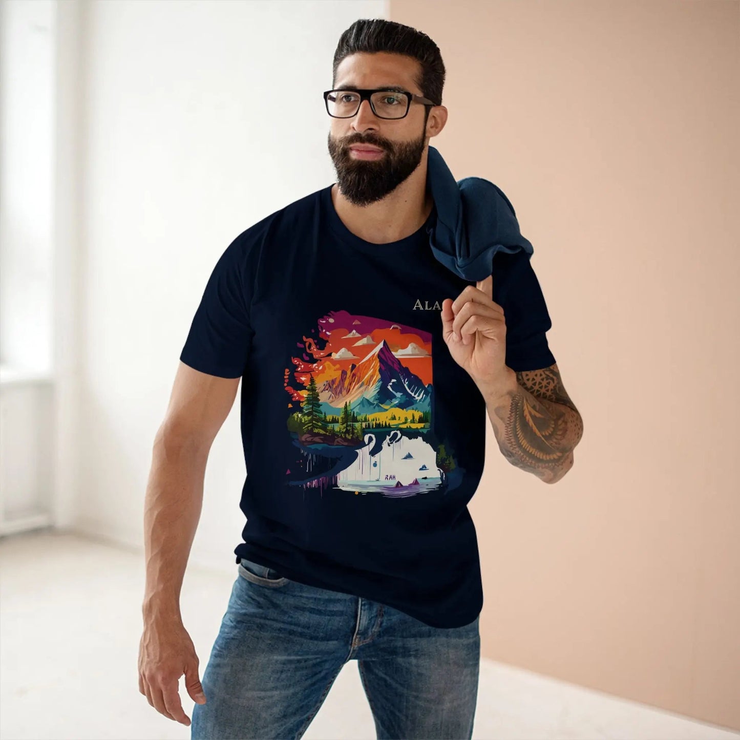 Alaska State Shirt Unisex Premium Cotton Tee With Original Art Design By Retro2Nova