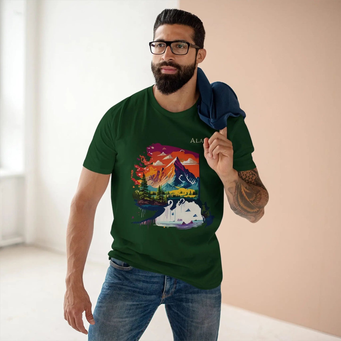 Alaska State Shirt Unisex Premium Cotton Tee With Original Art Design By Retro2Nova