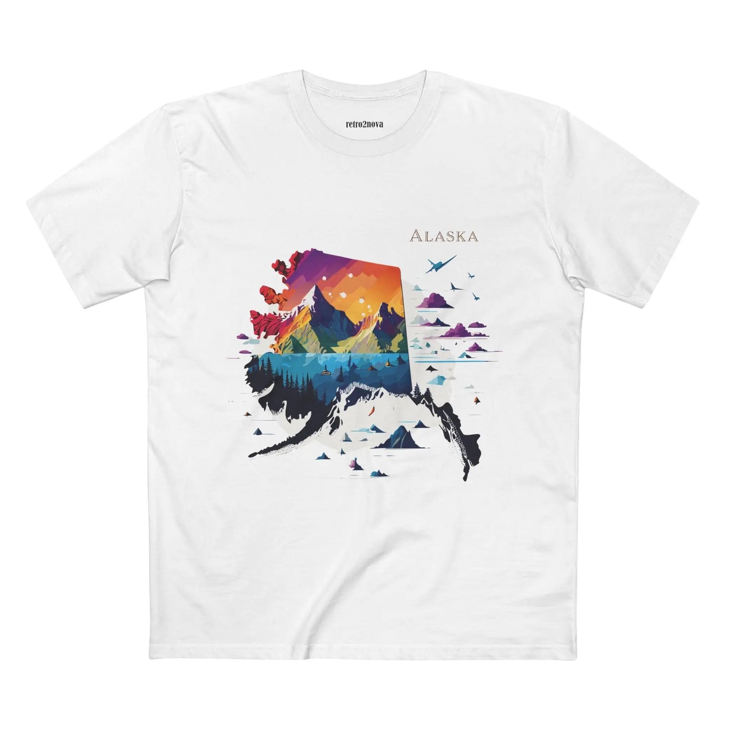 Alaska State Shirt Unisex Premium Cotton Art Tee From Retro2Nova Original Art Design Collection