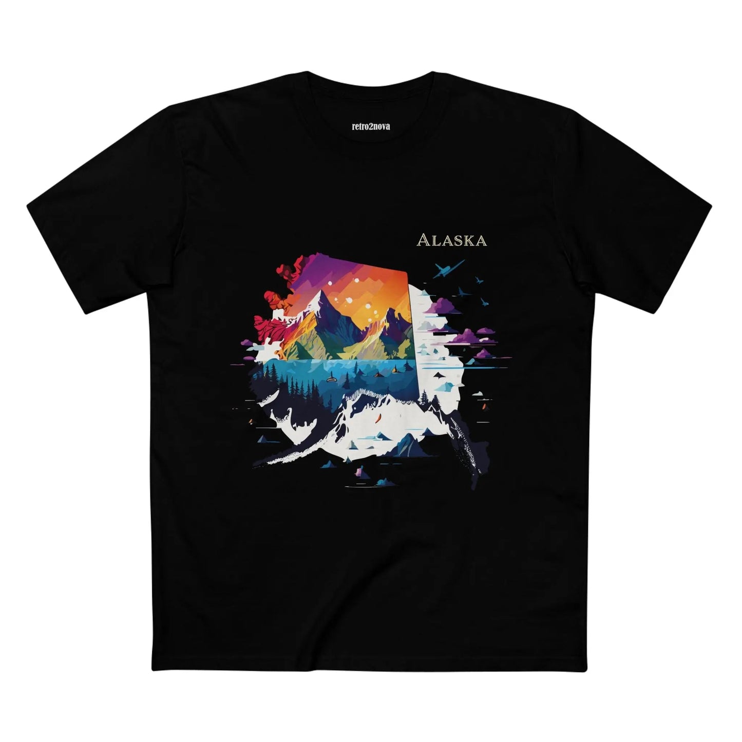 Alaska State Shirt Unisex Premium Cotton Art Tee From Retro2Nova Original Art Design Collection