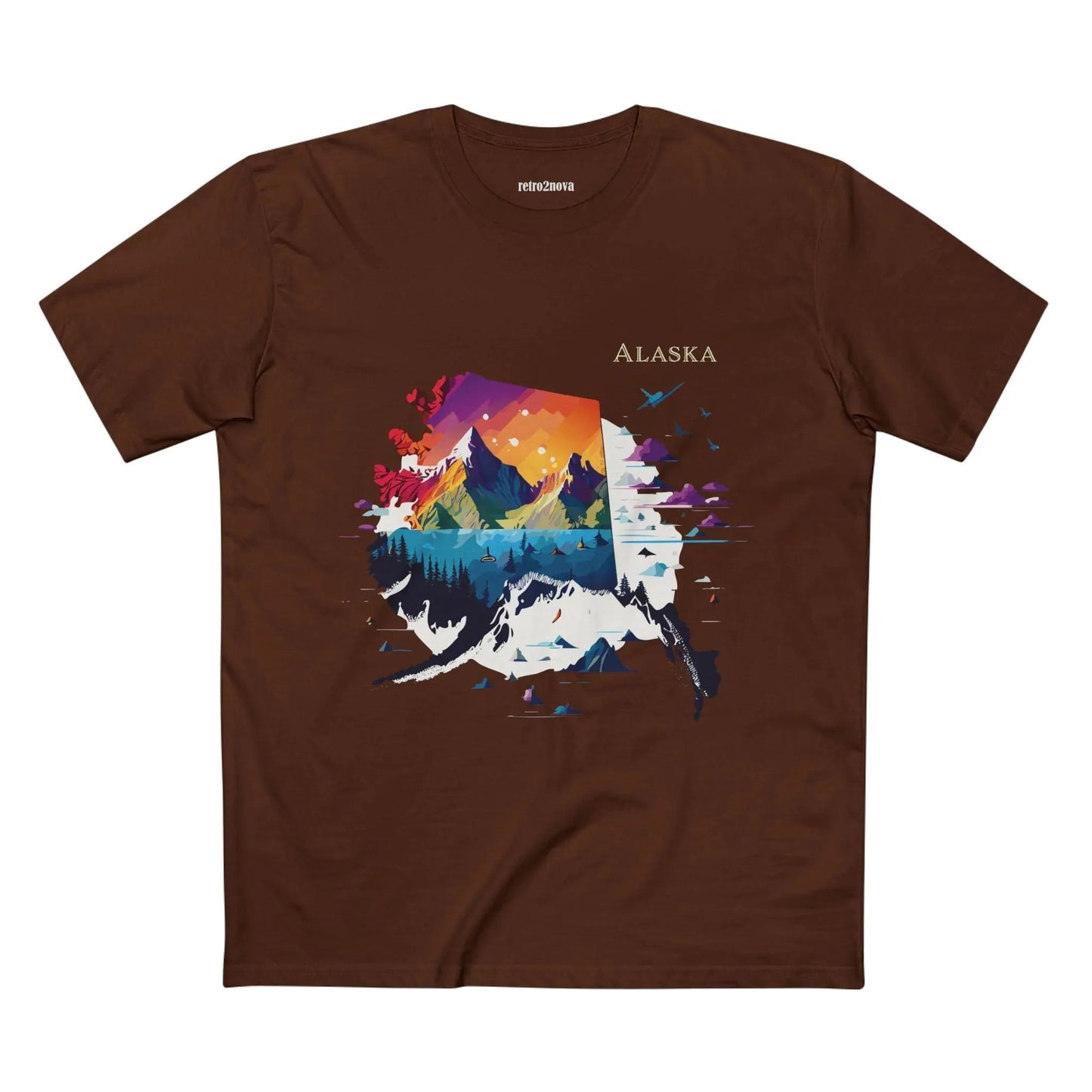 Alaska State Shirt Unisex Premium Cotton Art Tee From Retro2Nova Original Art Design Collection