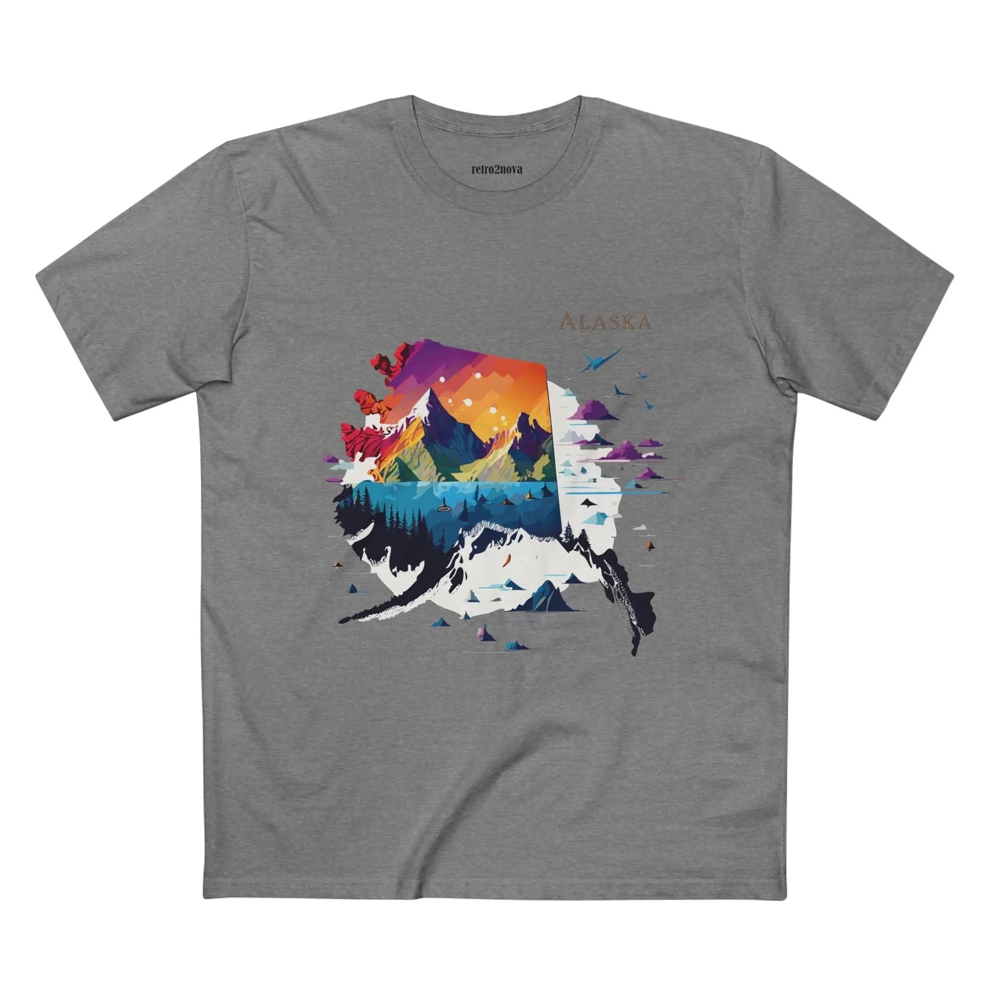 Alaska State Shirt Unisex Premium Cotton Art Tee From Retro2Nova Original Art Design Collection