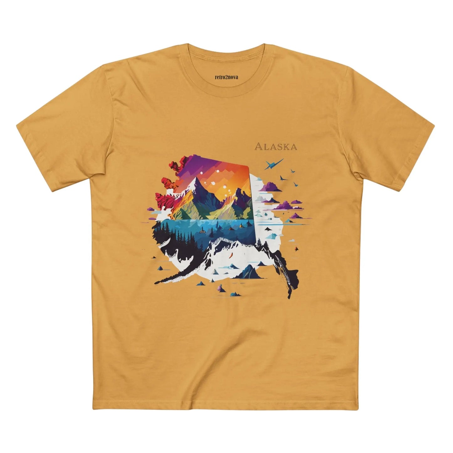 Alaska State Shirt Unisex Premium Cotton Art Tee From Retro2Nova Original Art Design Collection