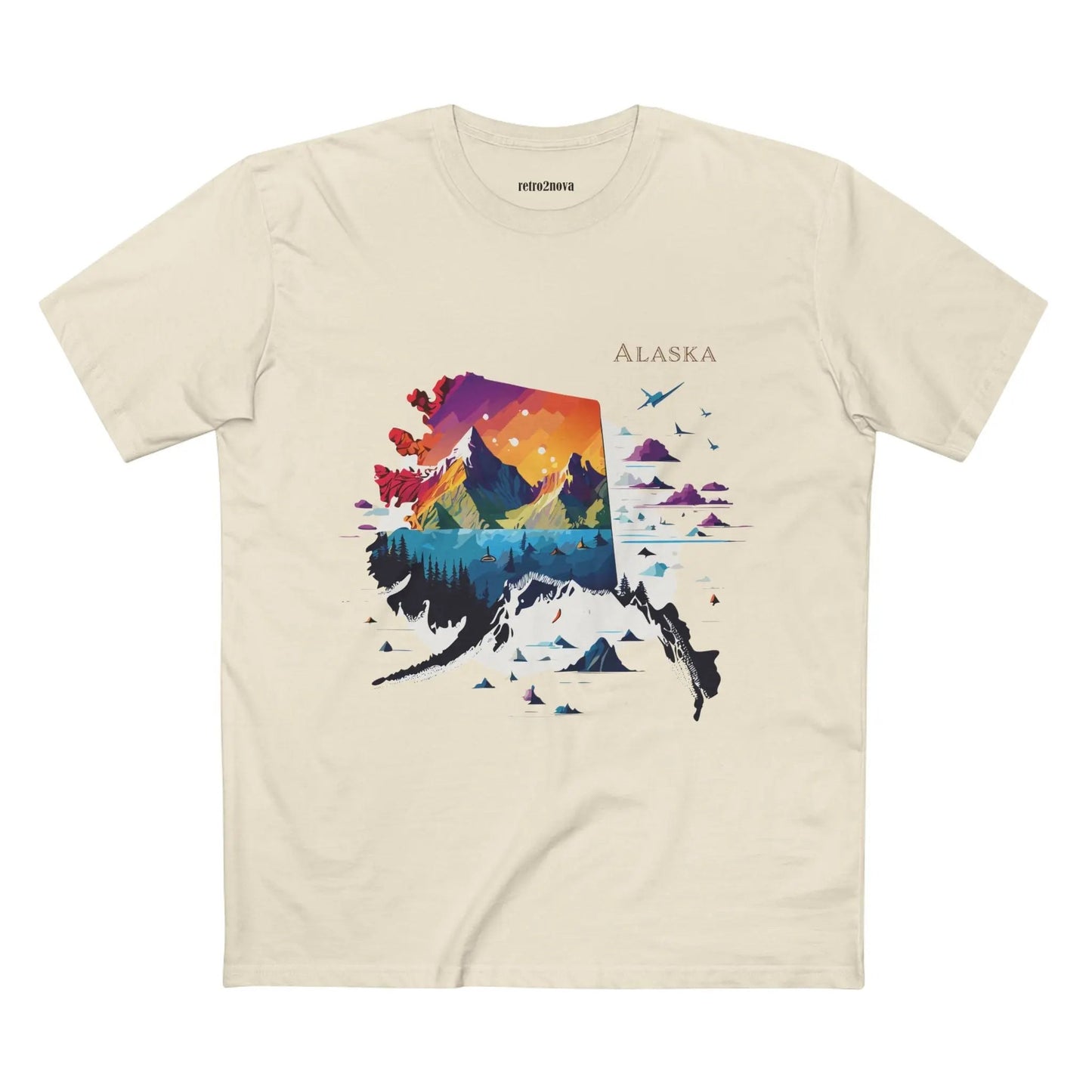 Alaska State Shirt Unisex Premium Cotton Art Tee From Retro2Nova Original Art Design Collection