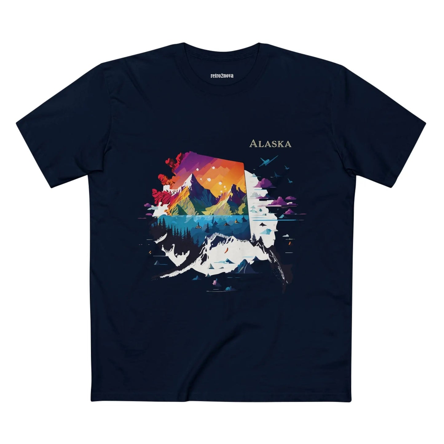 Alaska State Shirt Unisex Premium Cotton Art Tee From Retro2Nova Original Art Design Collection