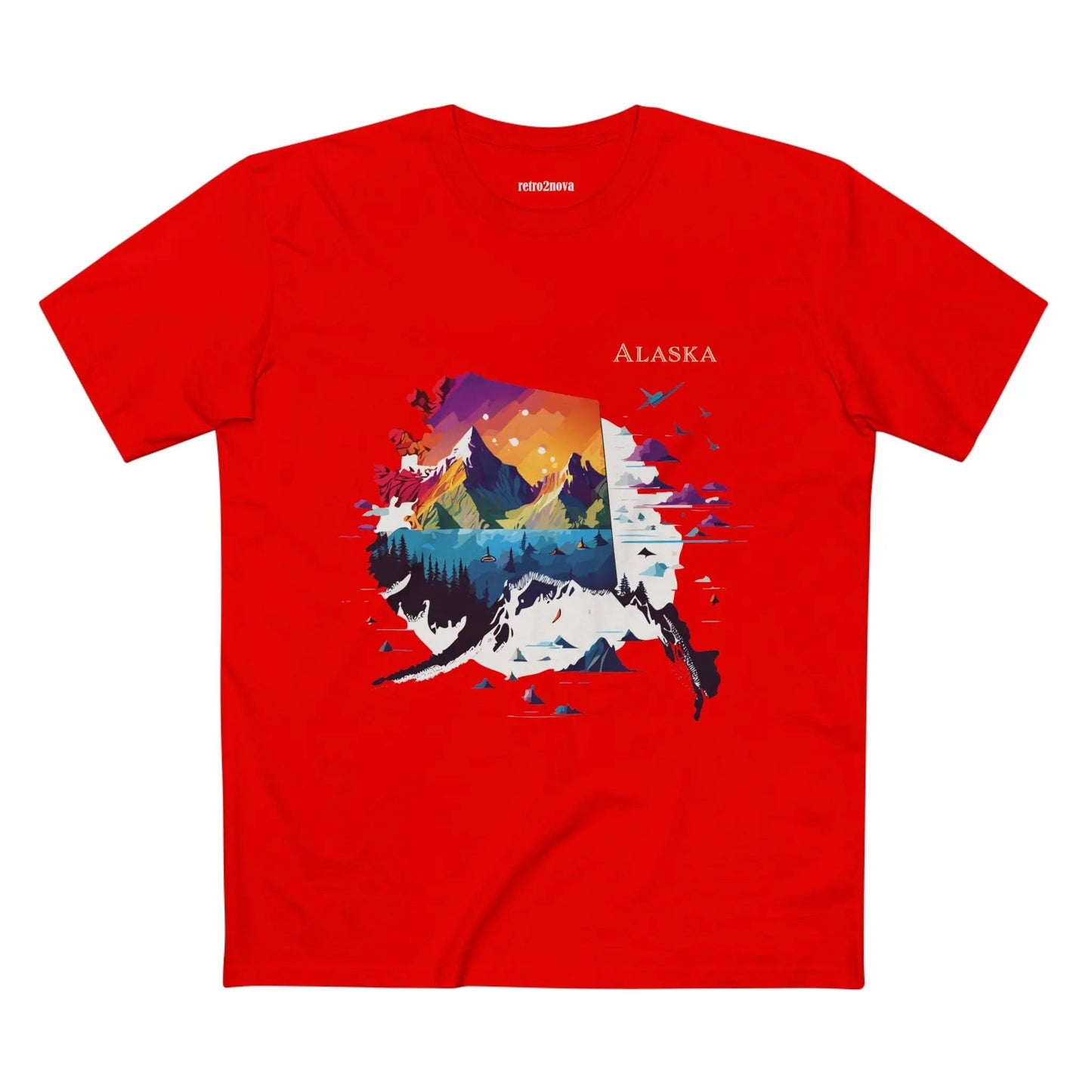 Alaska State Shirt Unisex Premium Cotton Art Tee From Retro2Nova Original Art Design Collection