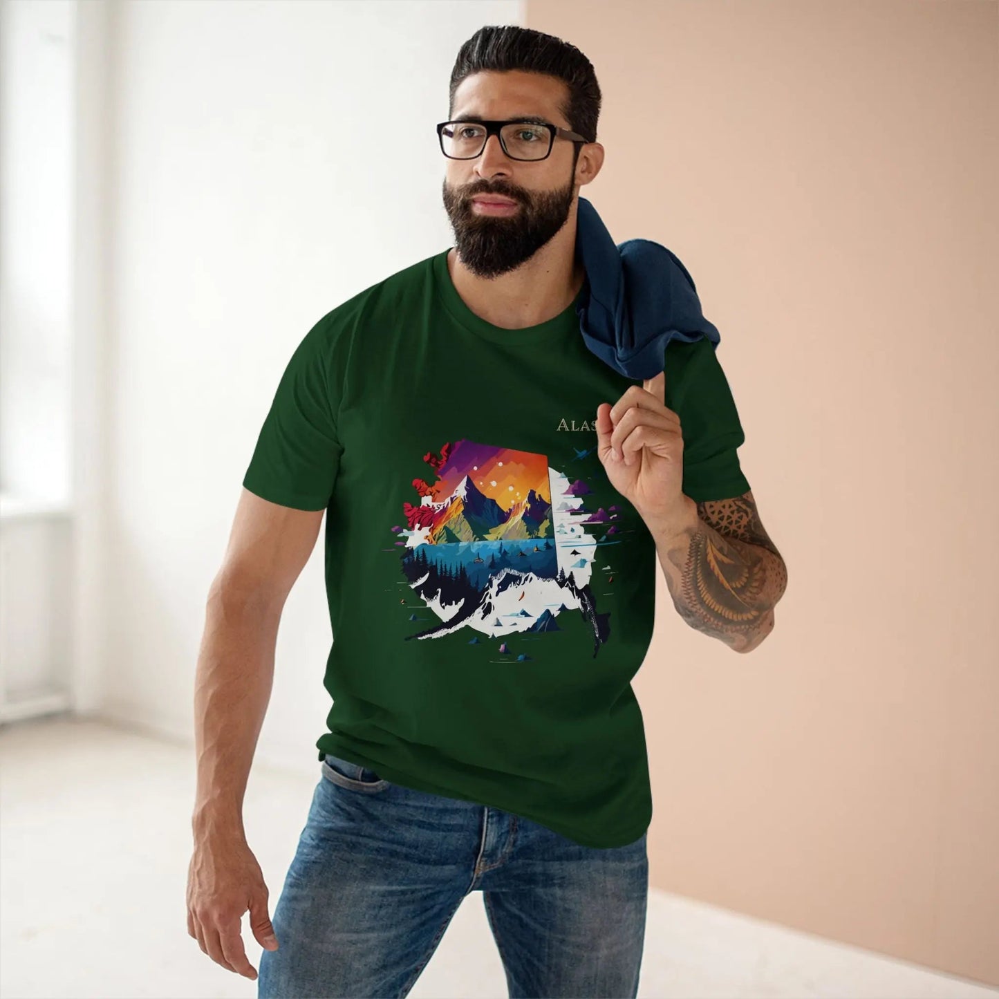 Alaska State Shirt Unisex Premium Cotton Art Tee From Retro2Nova Original Art Design Collection
