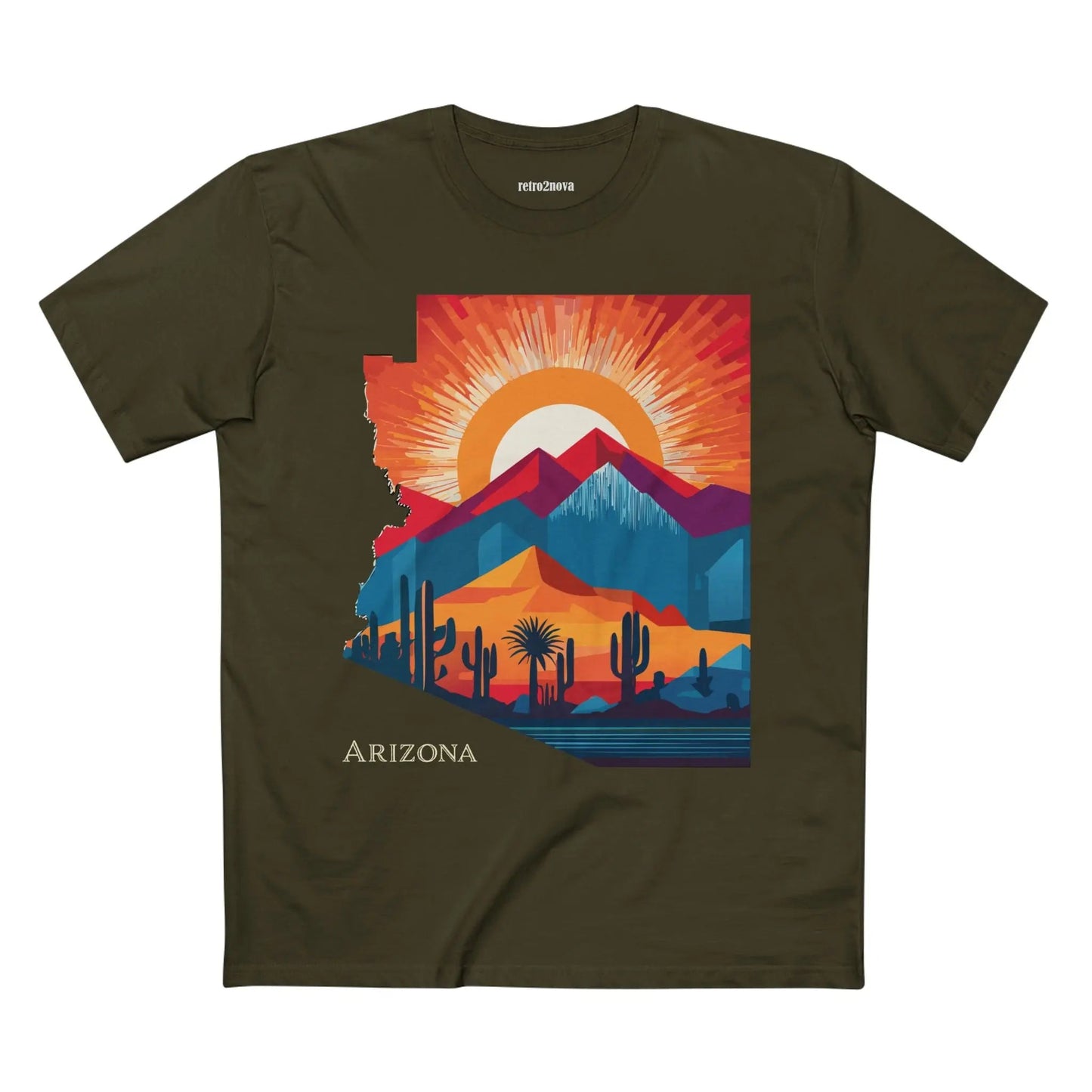 Arizona State Shirt Unisex Premium Cotton Tee with Original Art Design Retro2Nova