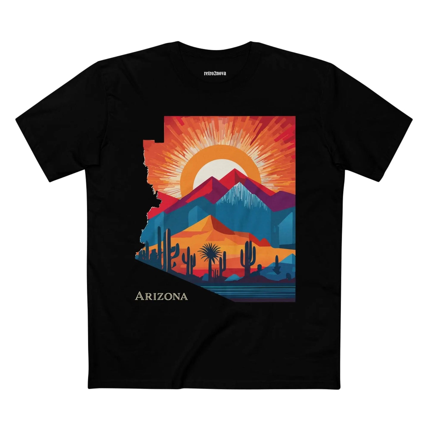 Arizona State Shirt Unisex Premium Cotton Tee with Original Art Design Retro2Nova