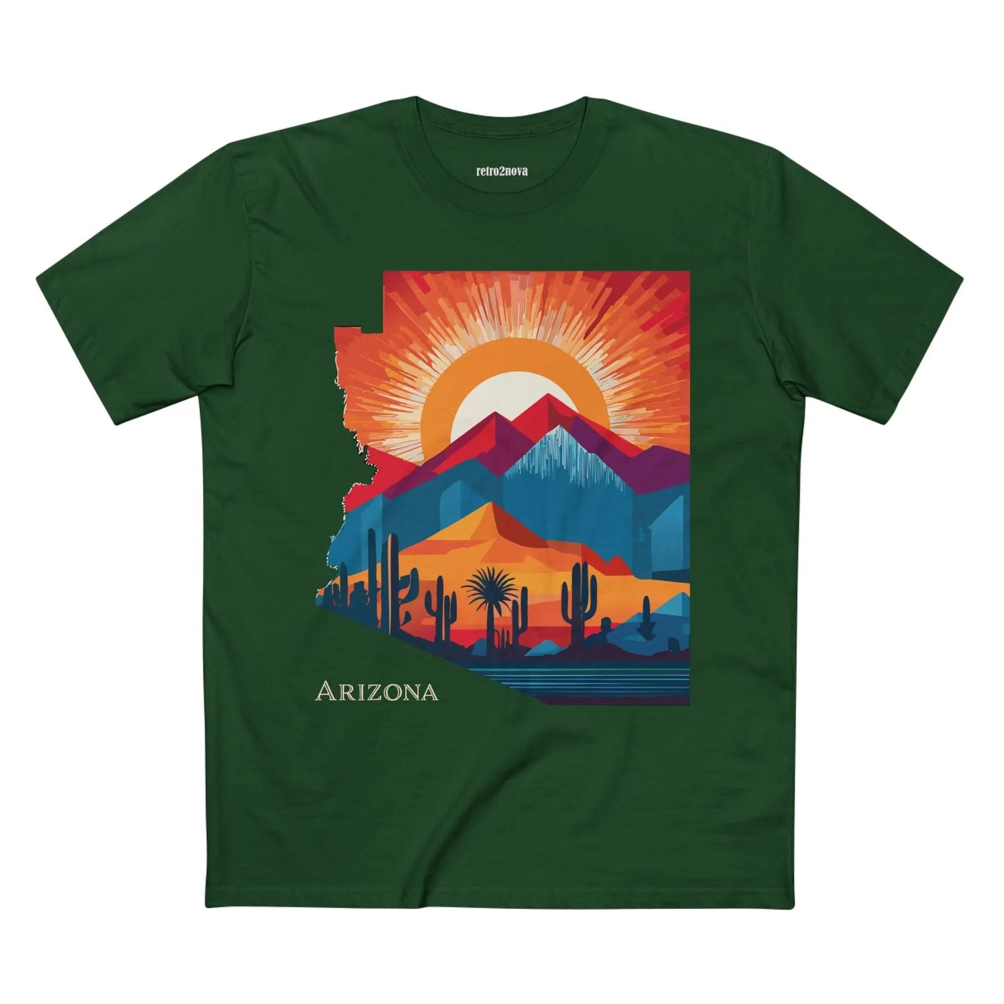 Arizona State Shirt Unisex Premium Cotton Tee with Original Art Design Retro2Nova