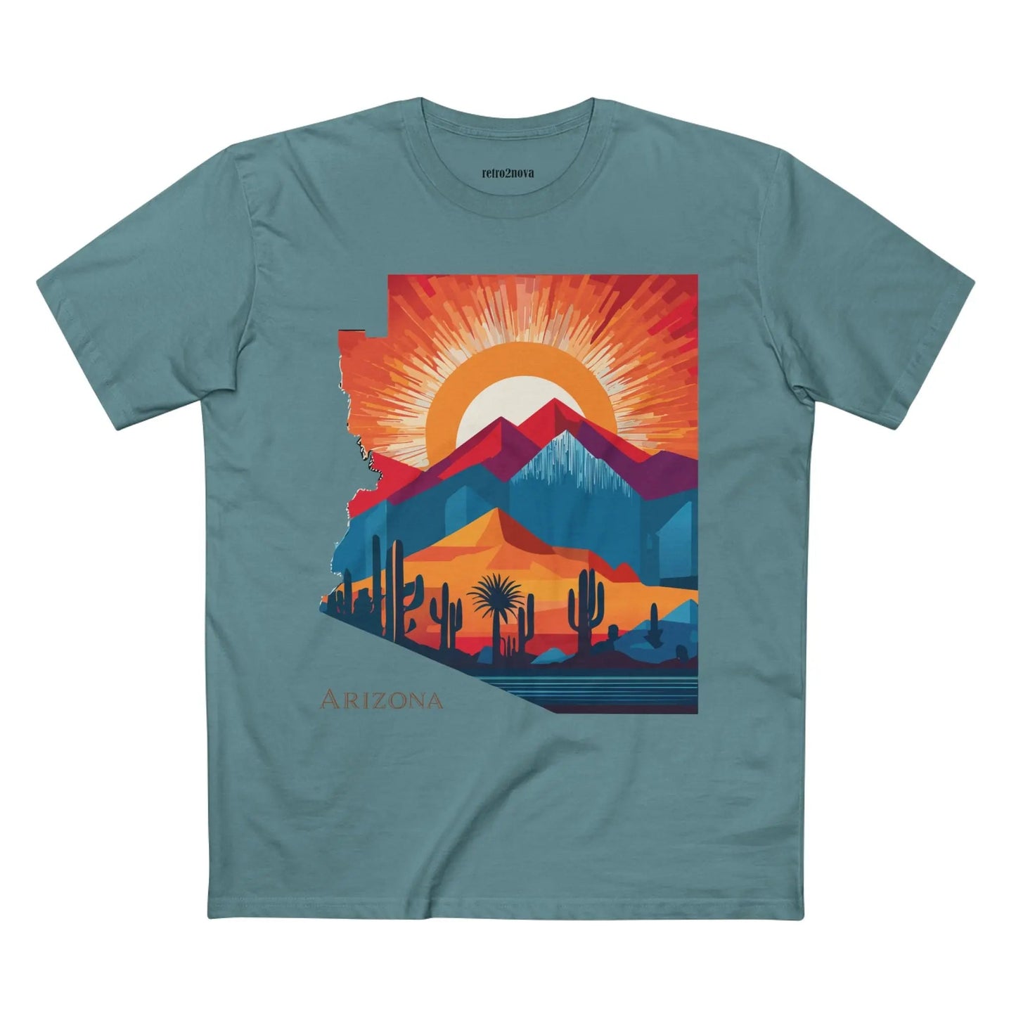 Arizona State Shirt Unisex Premium Cotton Tee with Original Art Design Retro2Nova