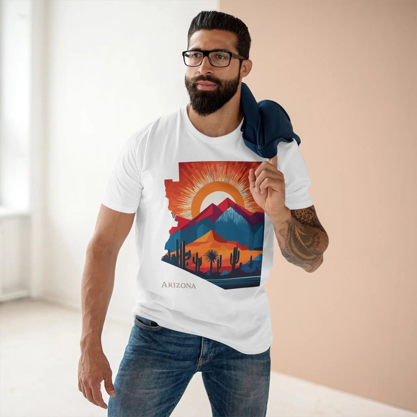 Arizona State Shirt Unisex Premium Cotton Tee with Original Art Design Retro2Nova