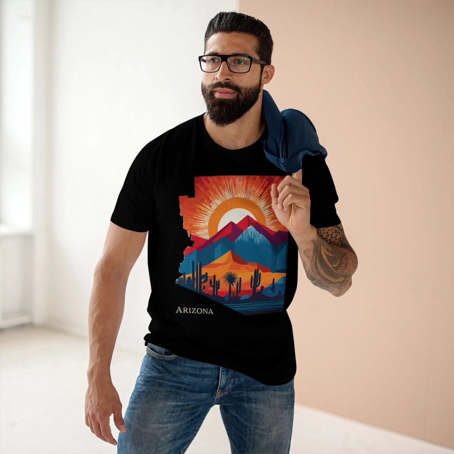 Arizona State Shirt Unisex Premium Cotton Tee with Original Art Design Retro2Nova