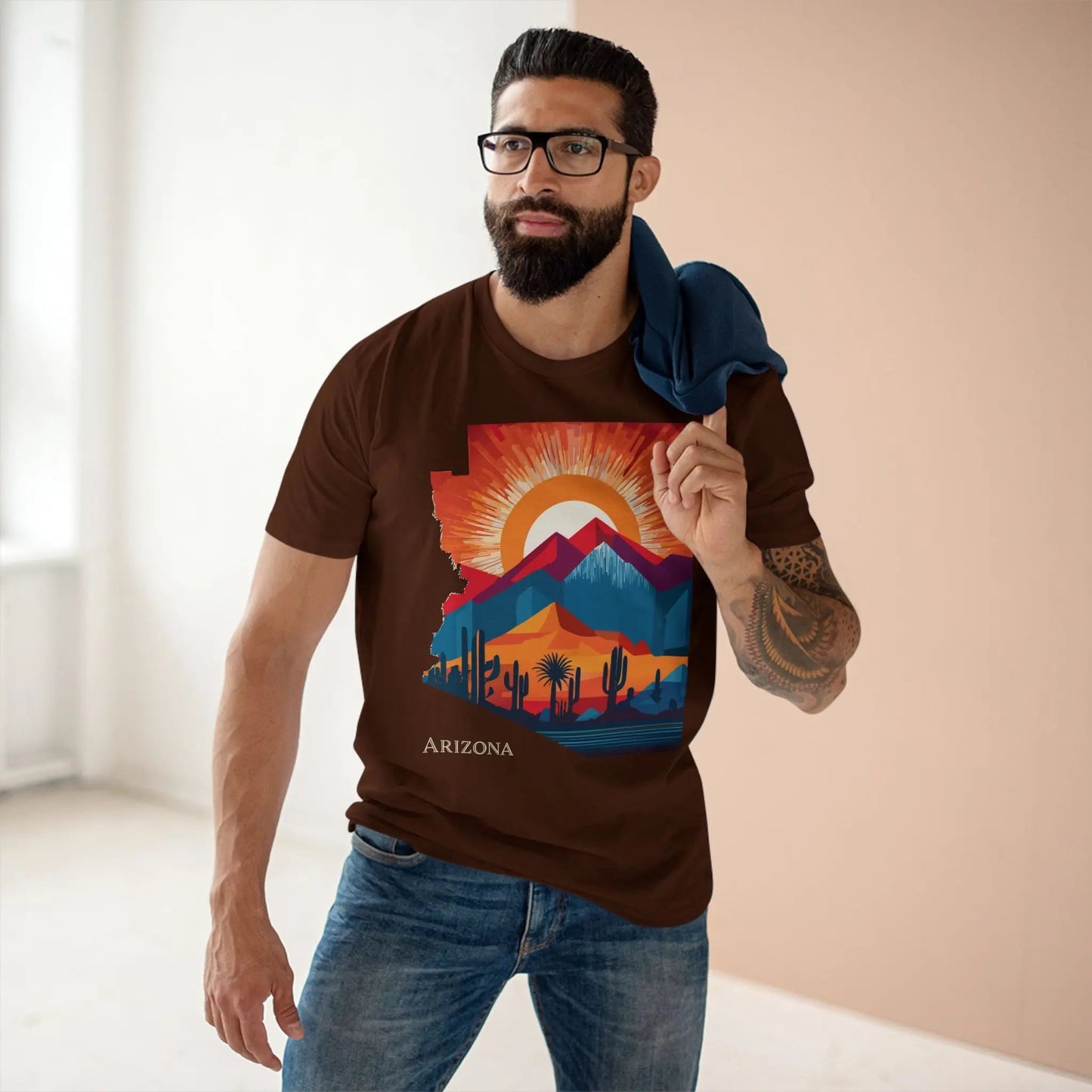 Arizona State Shirt Unisex Premium Cotton Tee with Original Art Design Retro2Nova