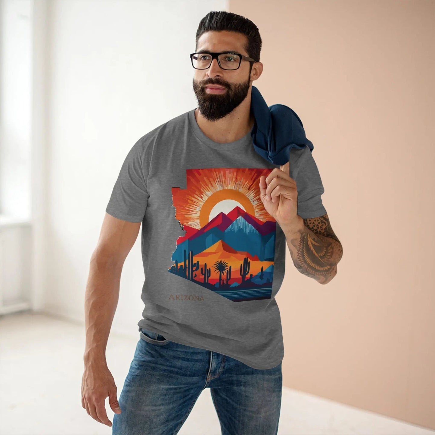 Arizona State Shirt Unisex Premium Cotton Tee with Original Art Design Retro2Nova