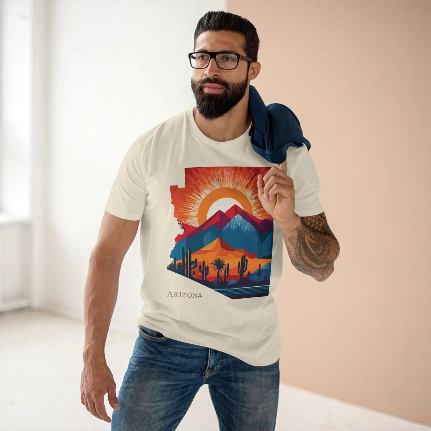 Arizona State Shirt Unisex Premium Cotton Tee with Original Art Design Retro2Nova