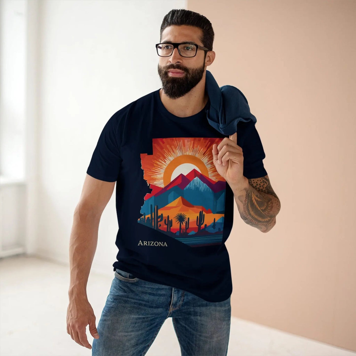 Arizona State Shirt Unisex Premium Cotton Tee with Original Art Design Retro2Nova