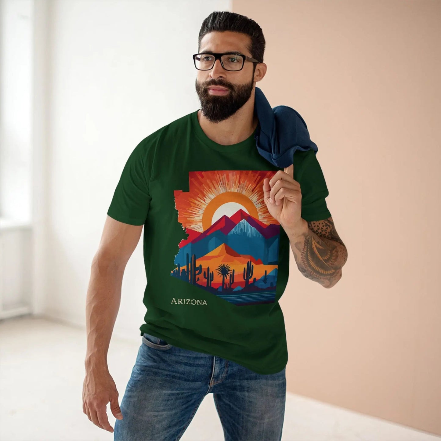 Arizona State Shirt Unisex Premium Cotton Tee with Original Art Design Retro2Nova